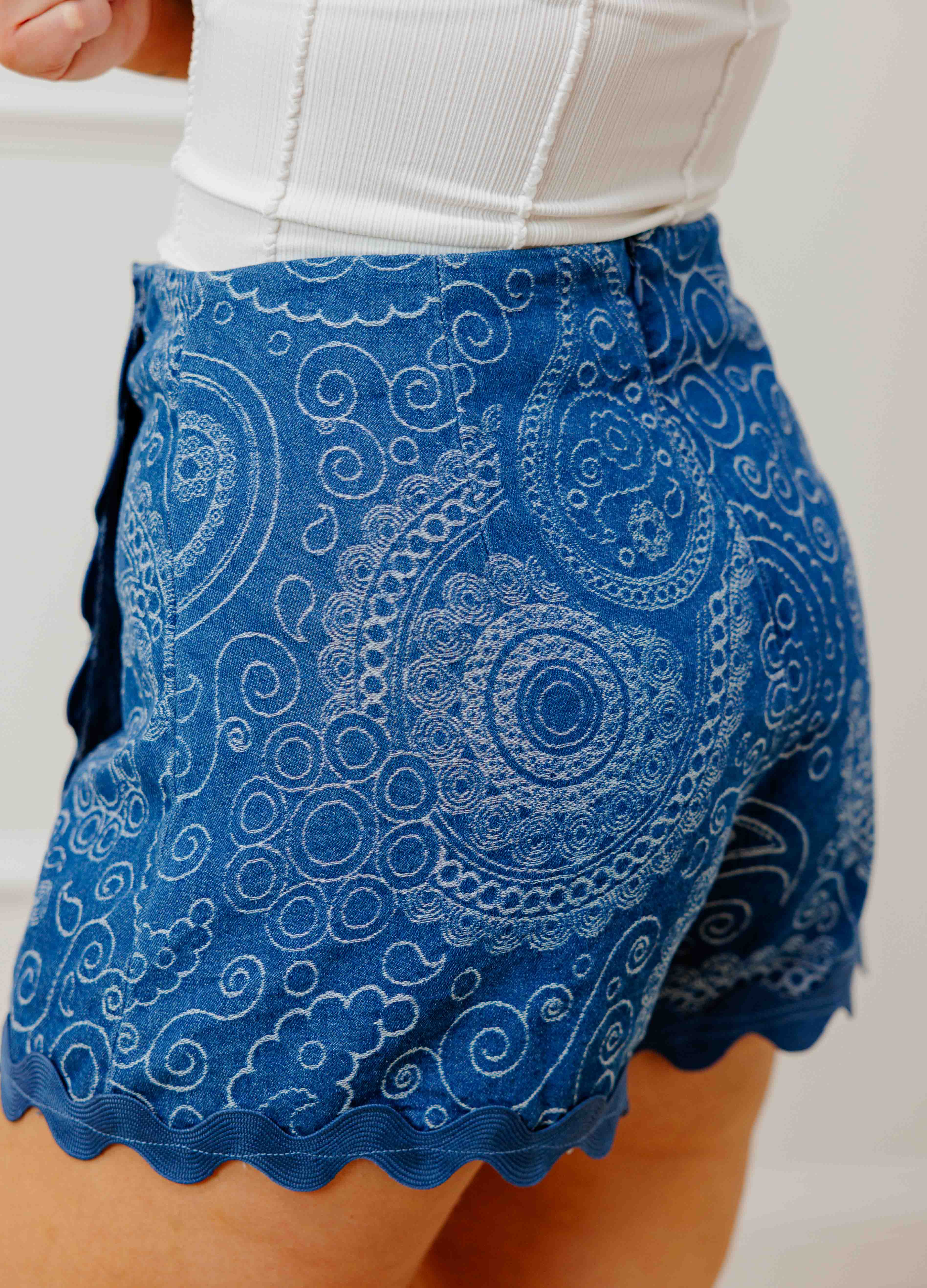 Indigo Printed Skort