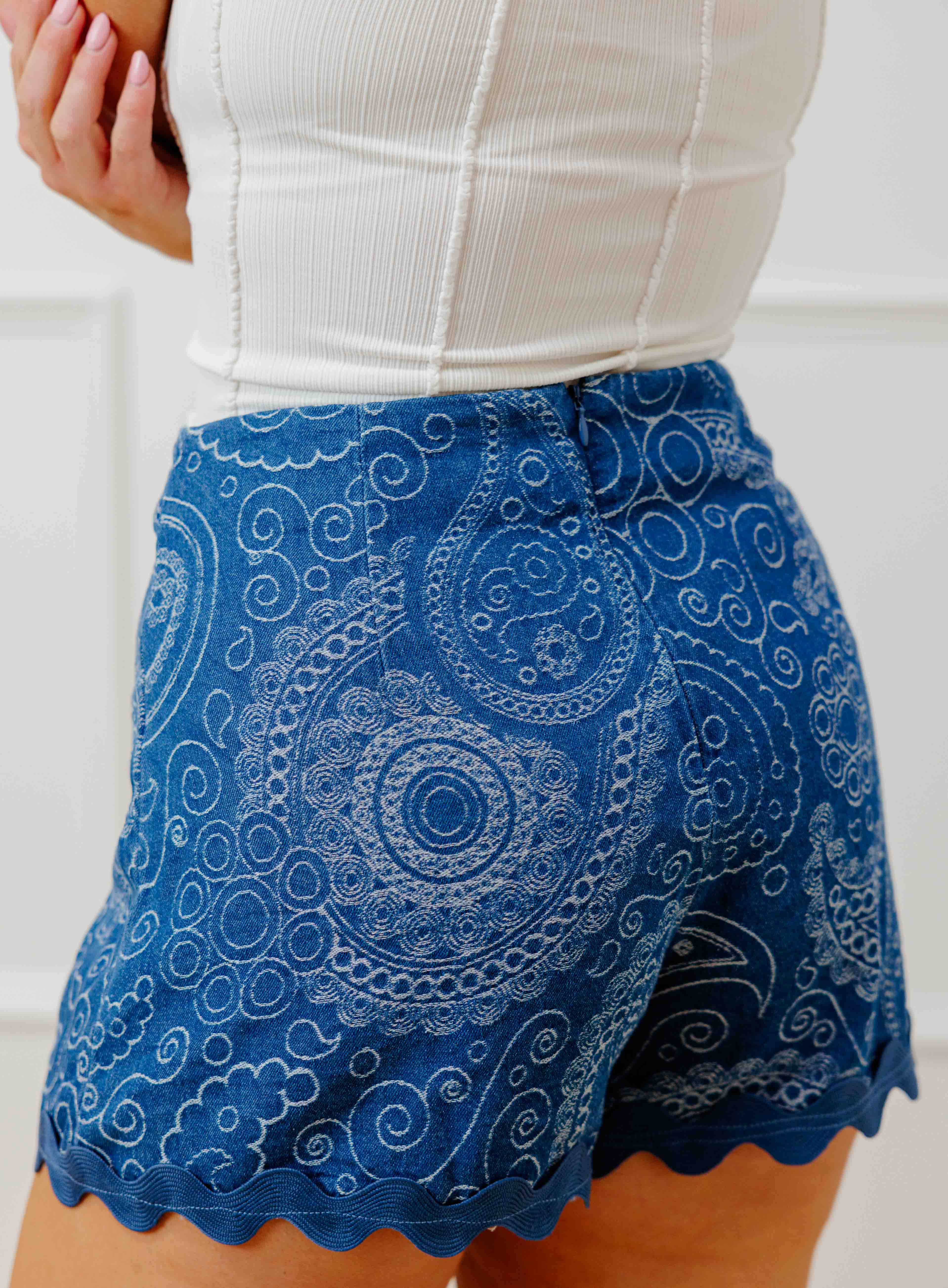 Indigo Printed Skort