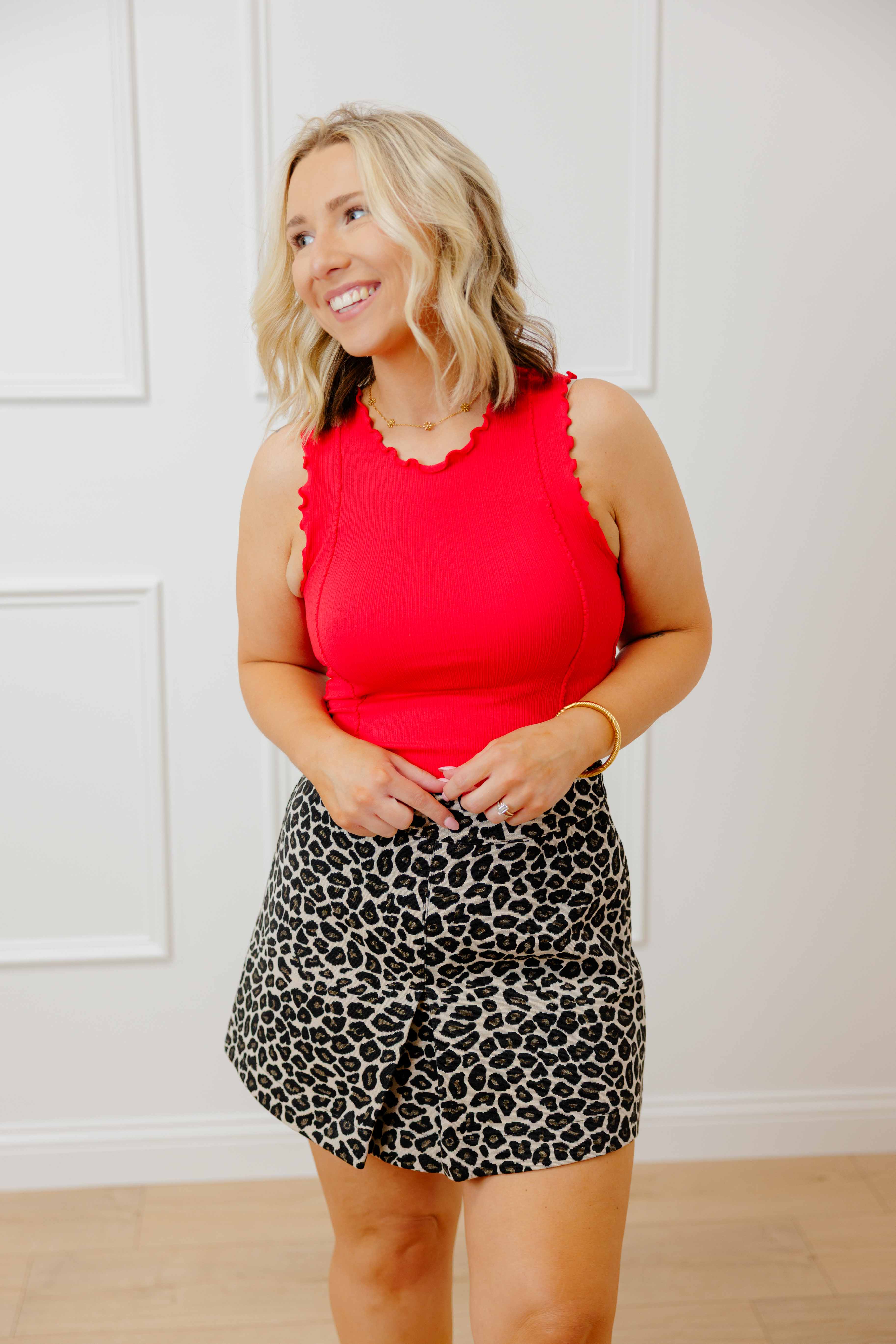 Leopard Pleated Mini Skort