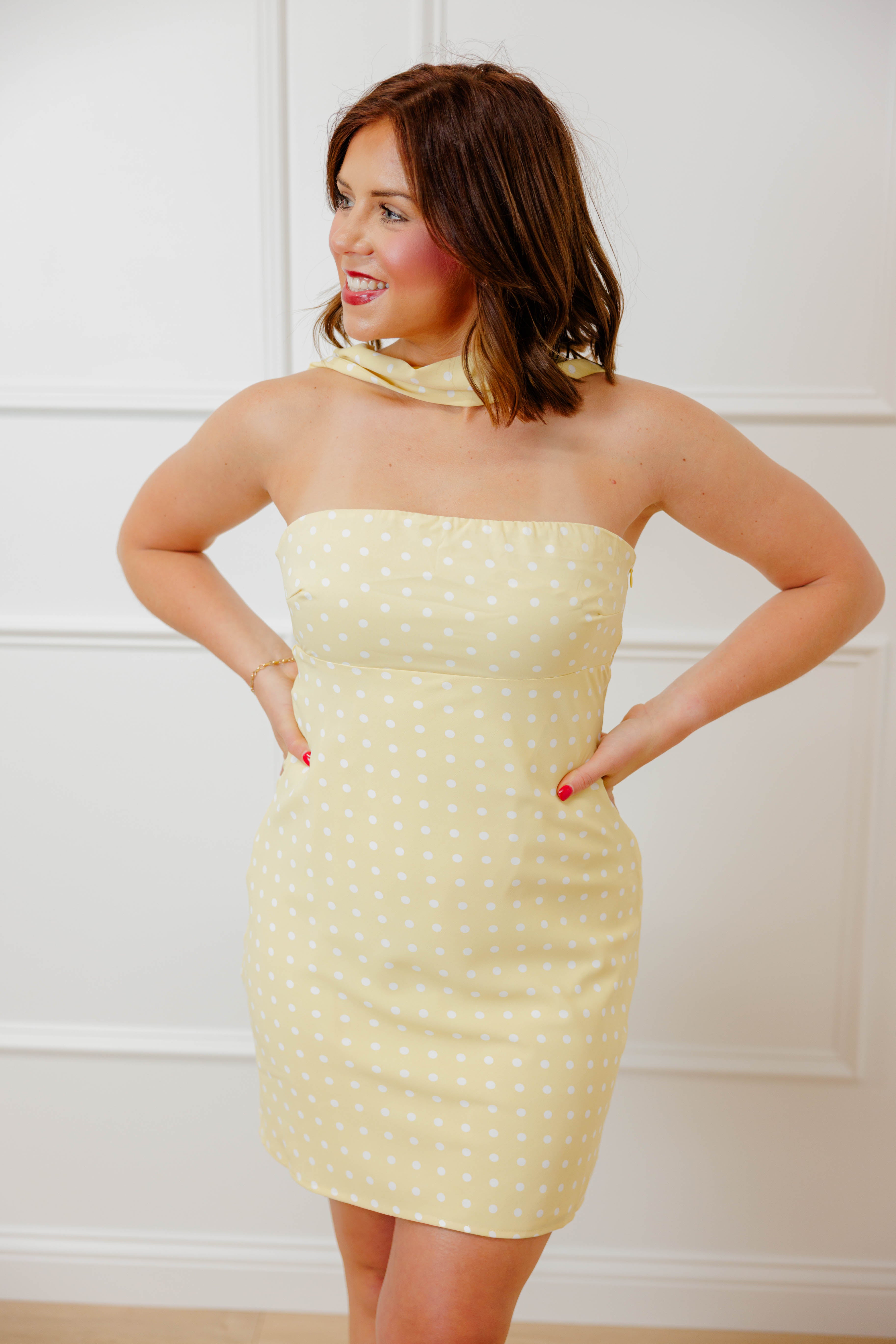 Lemon Polka Dot Dress