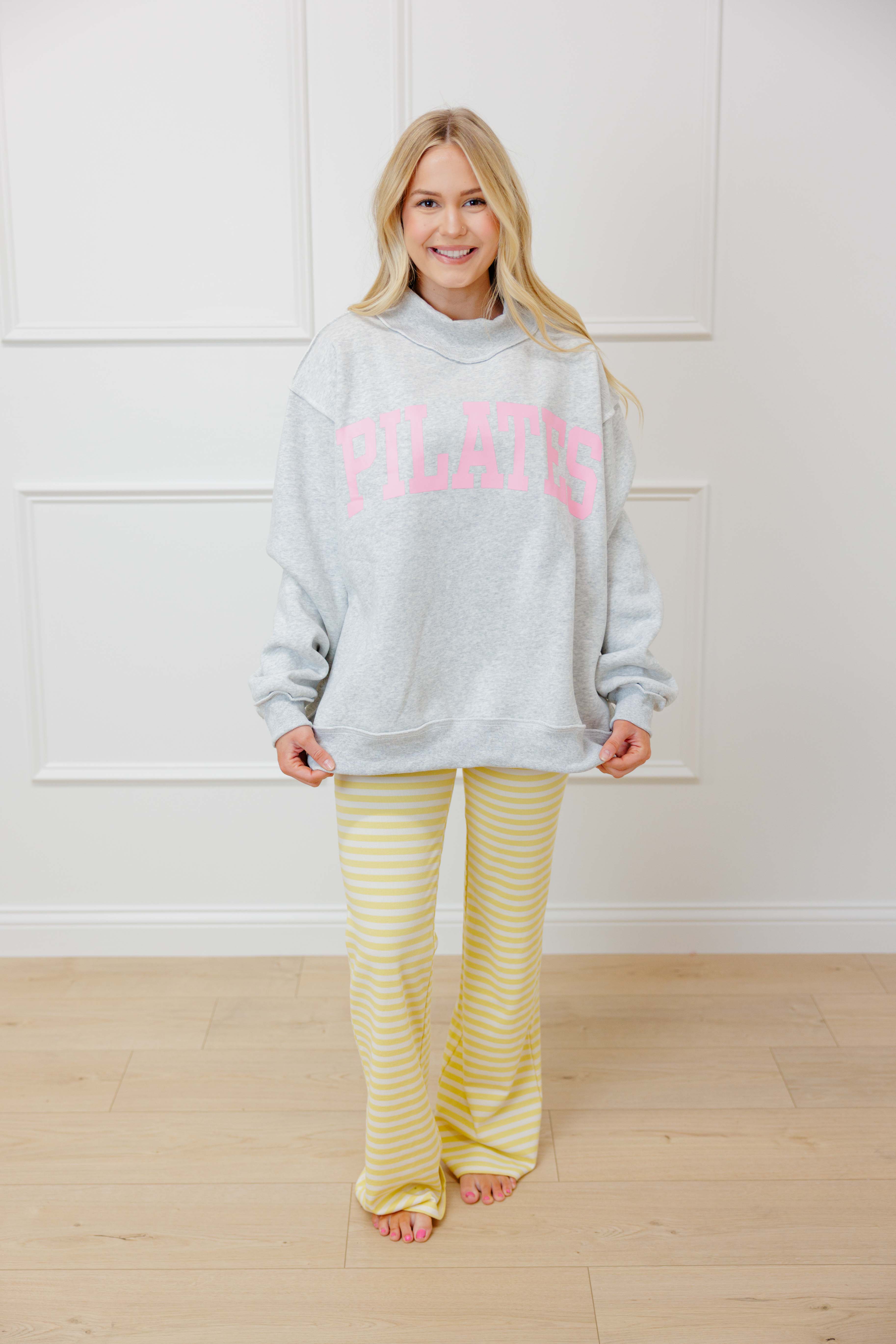 Pink Pilates Reversible Mock Neck Sweatshirt