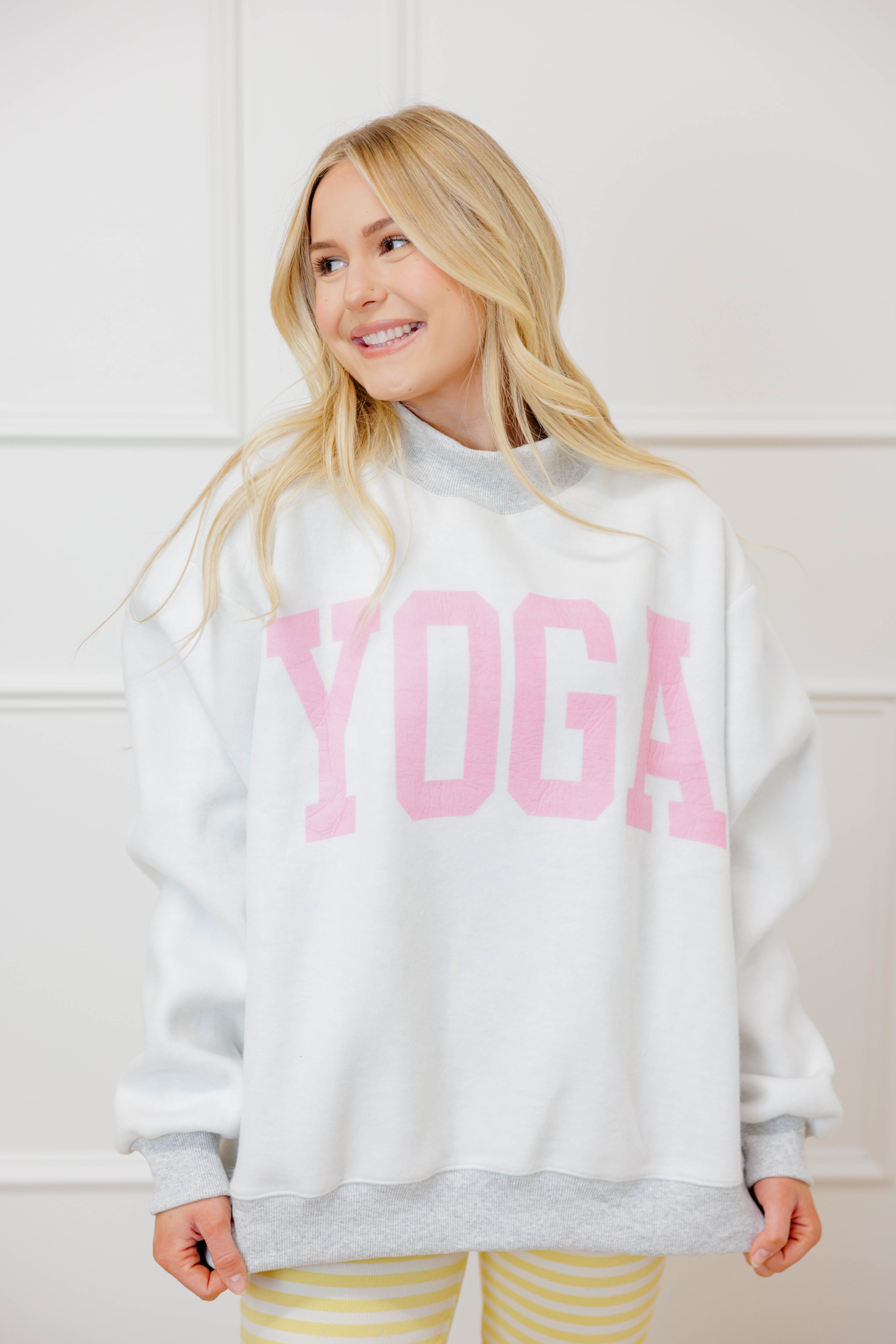 Pink Pilates Reversible Mock Neck Sweatshirt
