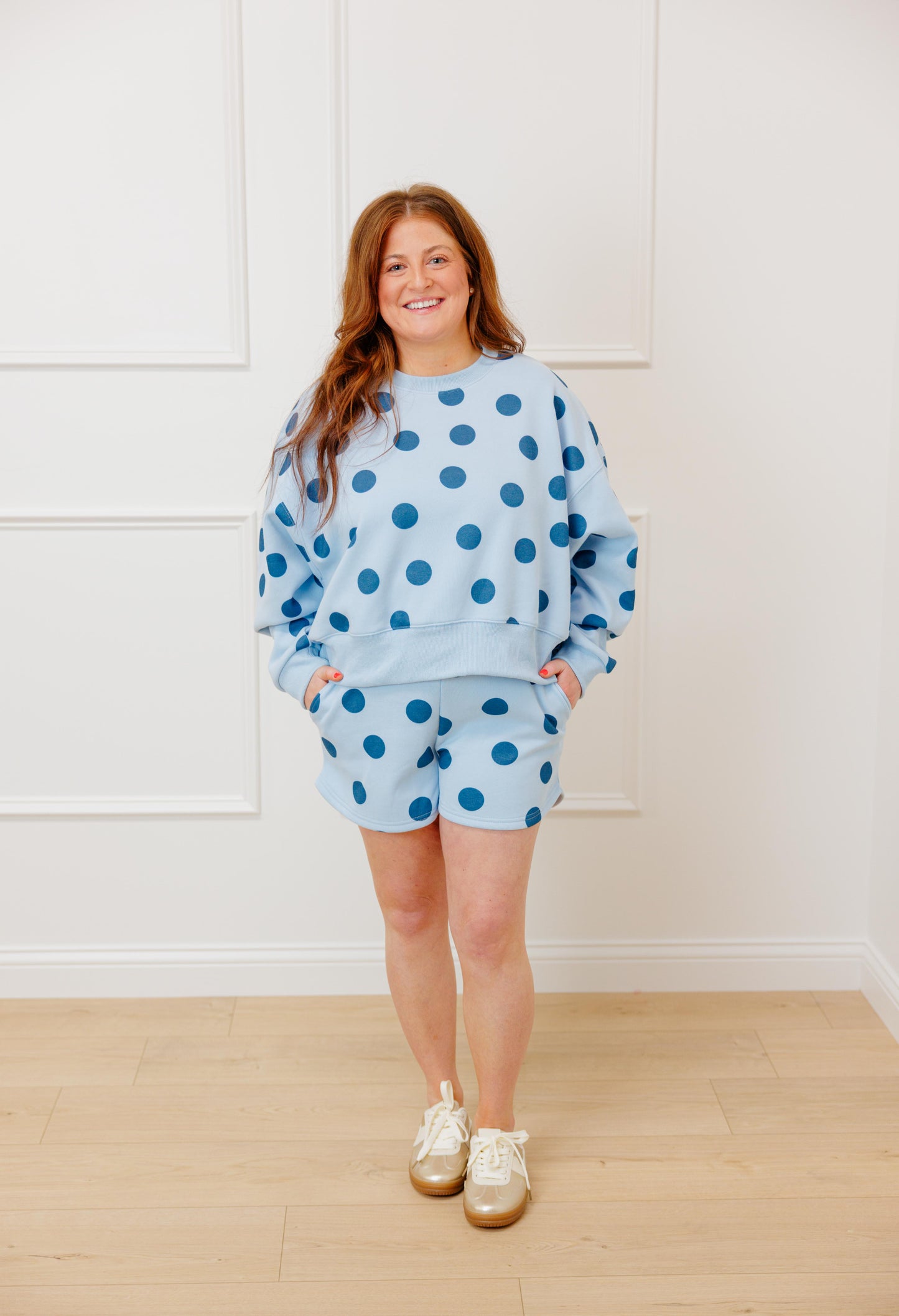 Blue Polka Dot Short Set