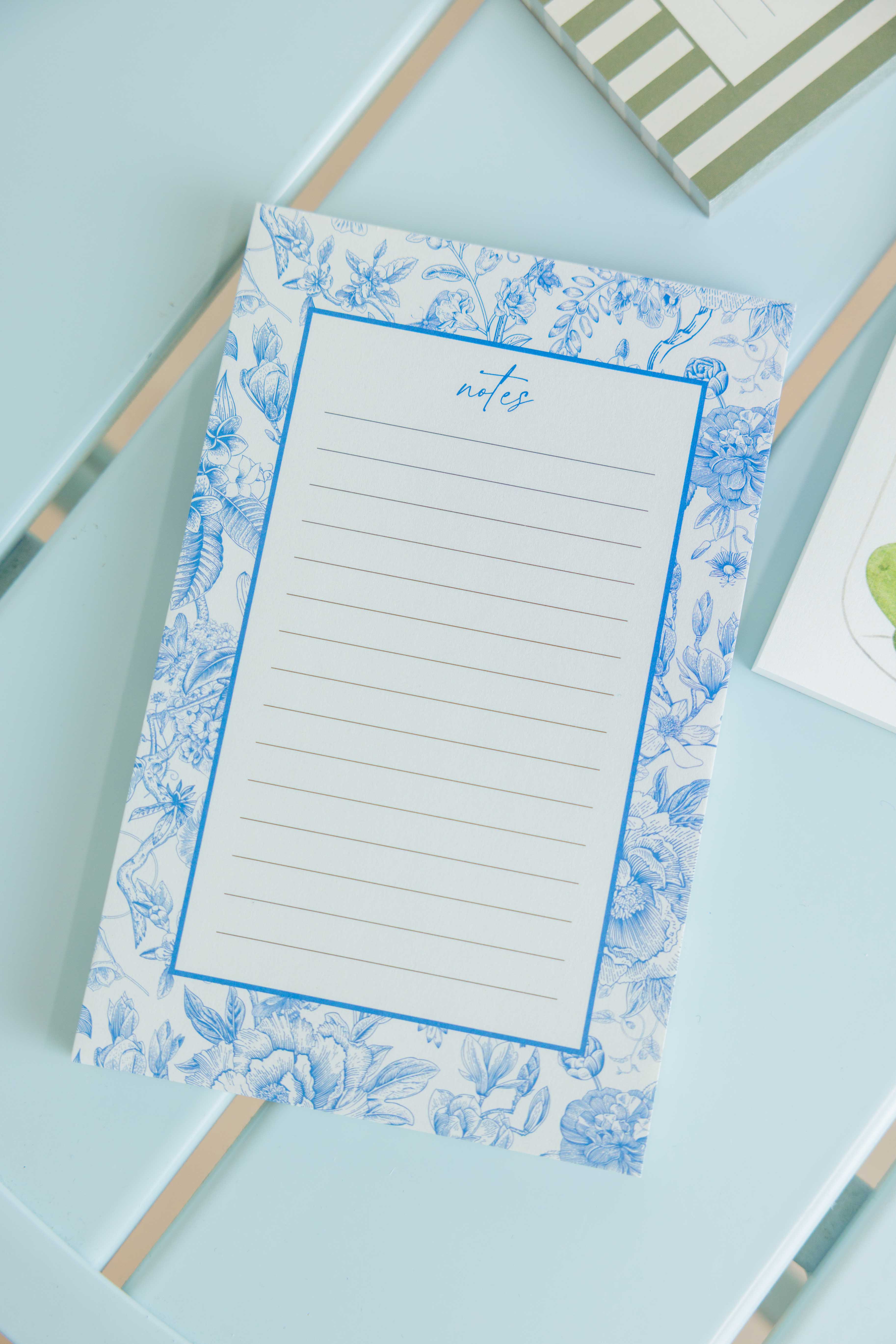 Blue Floral Notepad
