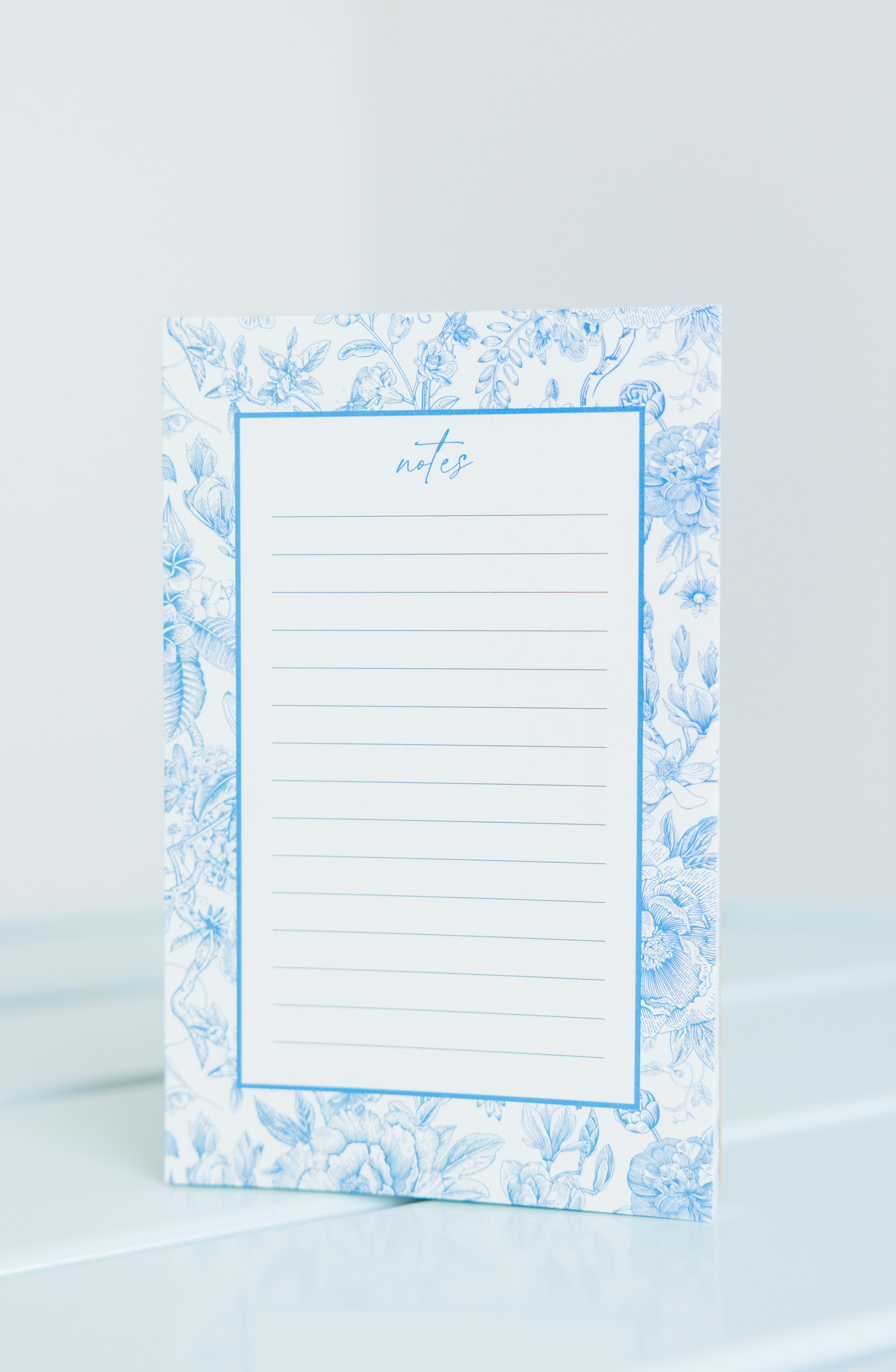 Blue Floral Notepad