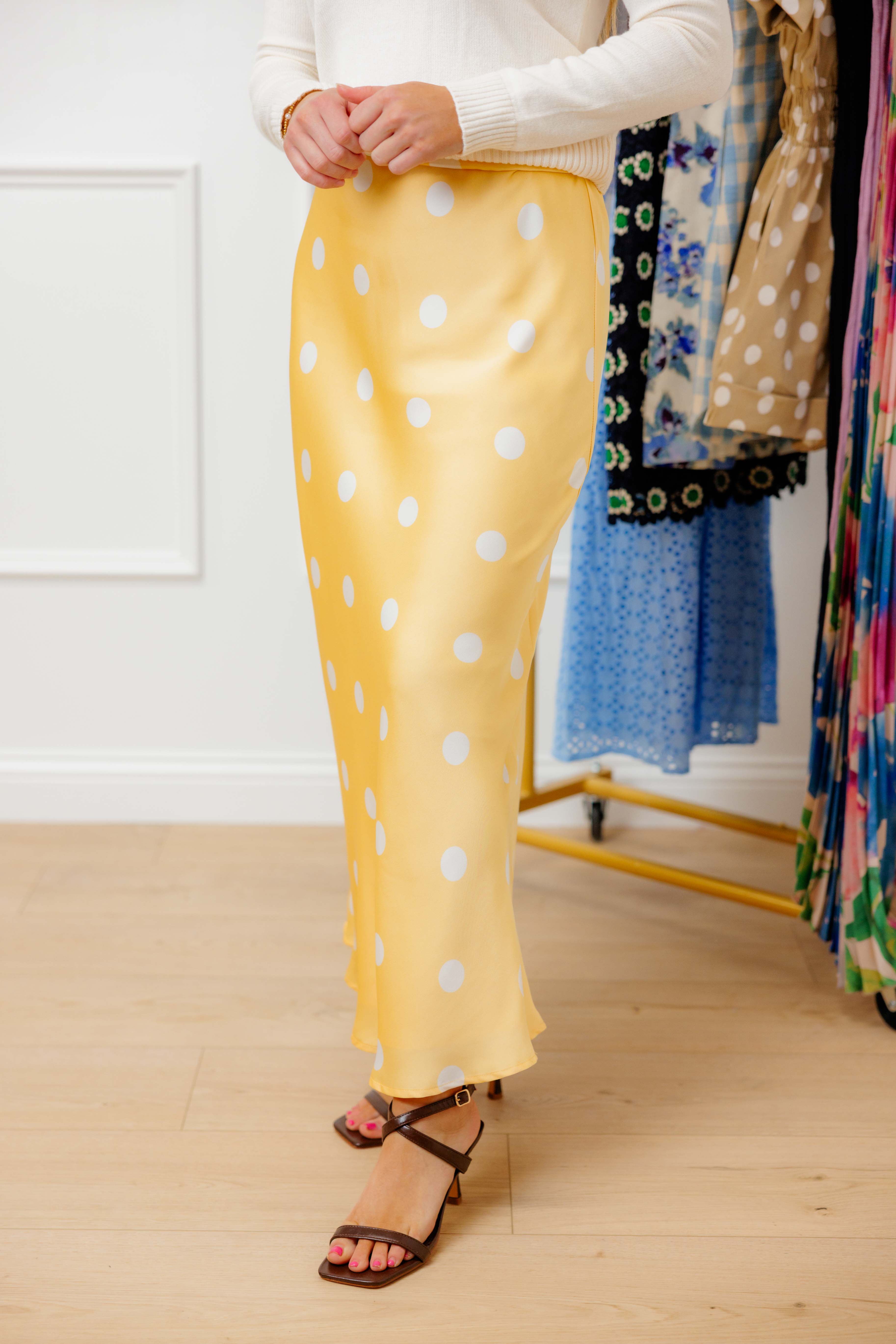 Butter Polka Dot Midi Skirt