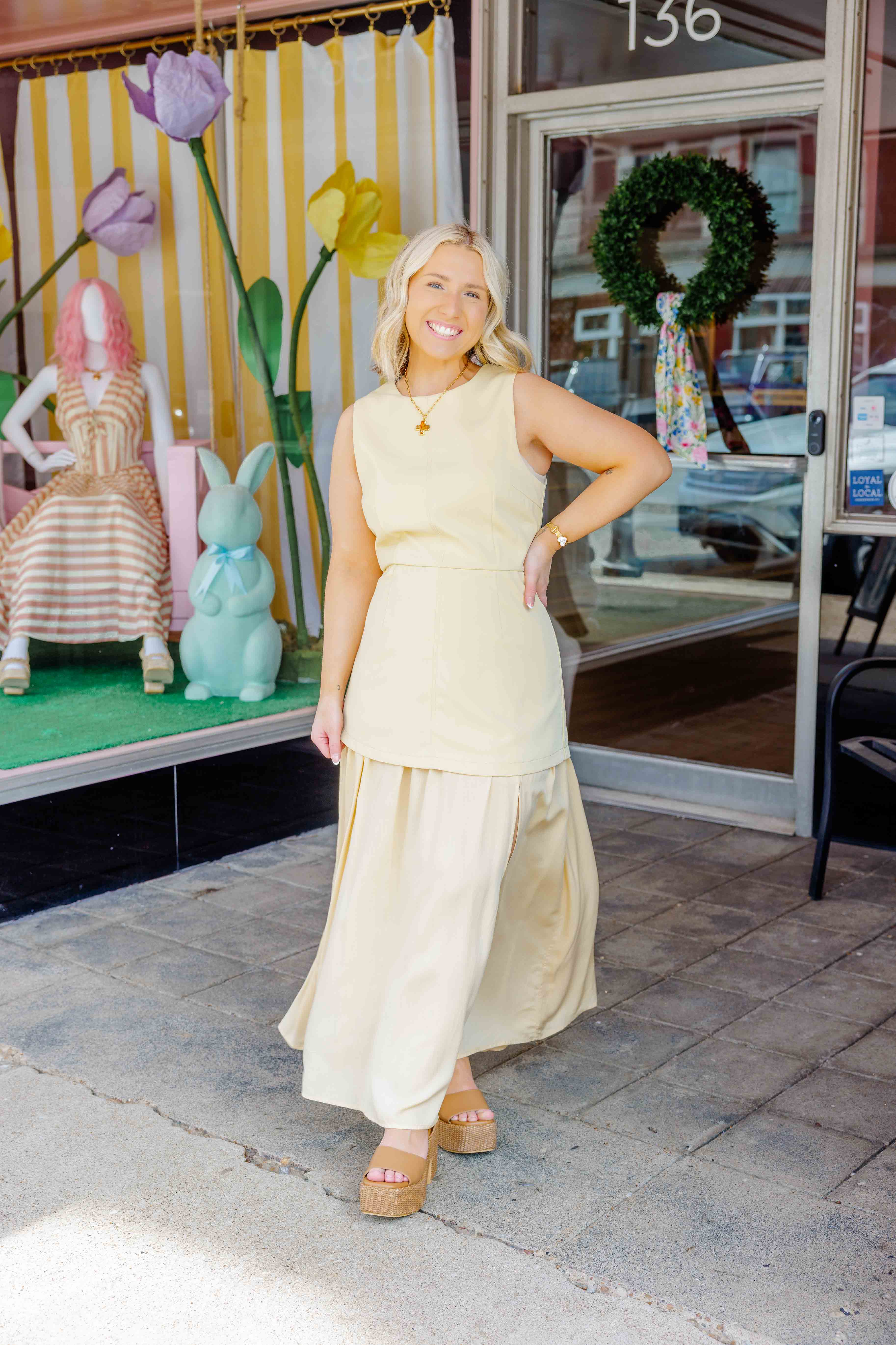 Yellow Layered Midi Dress