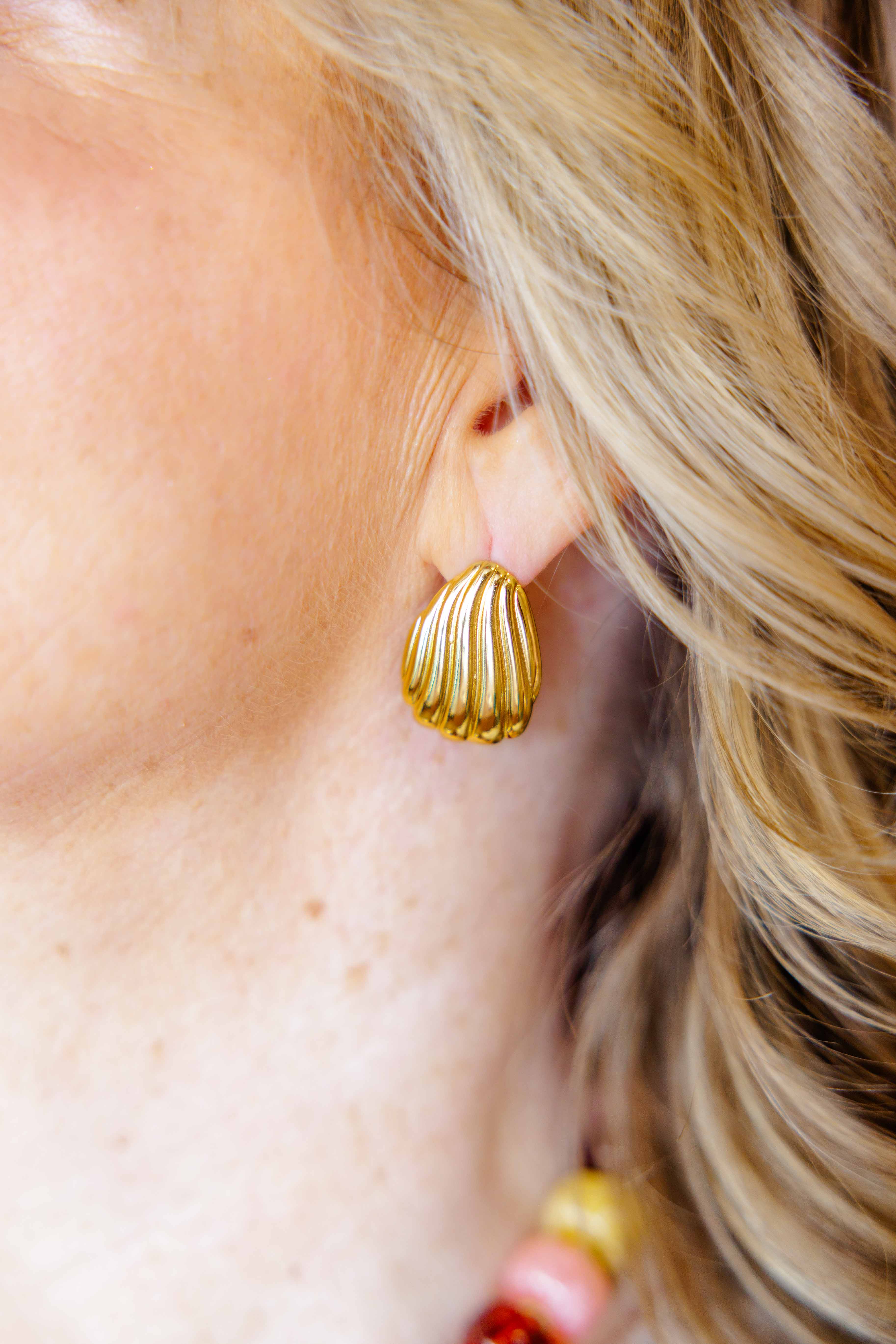 Seashell Geometric Earring