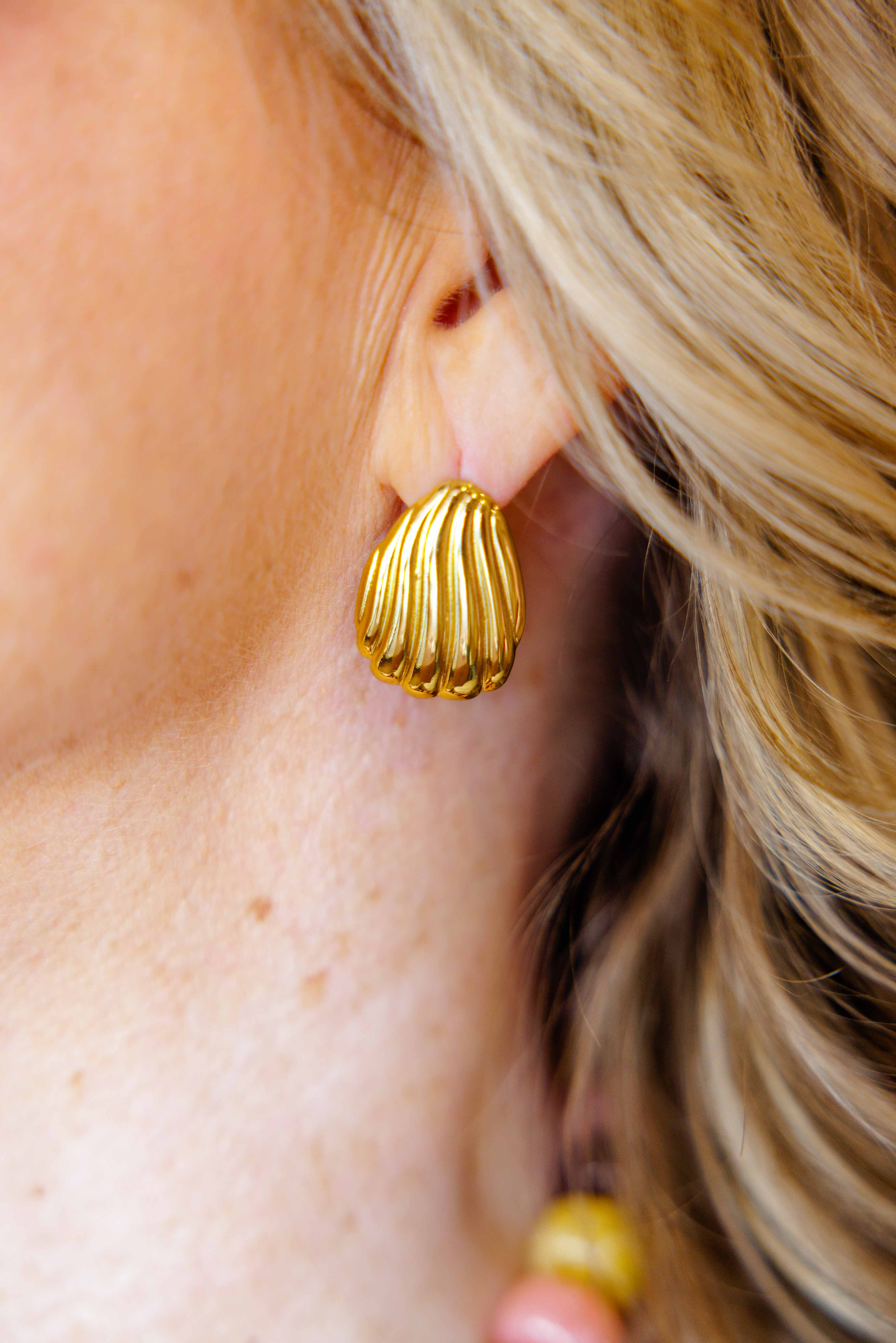 Seashell Geometric Earring