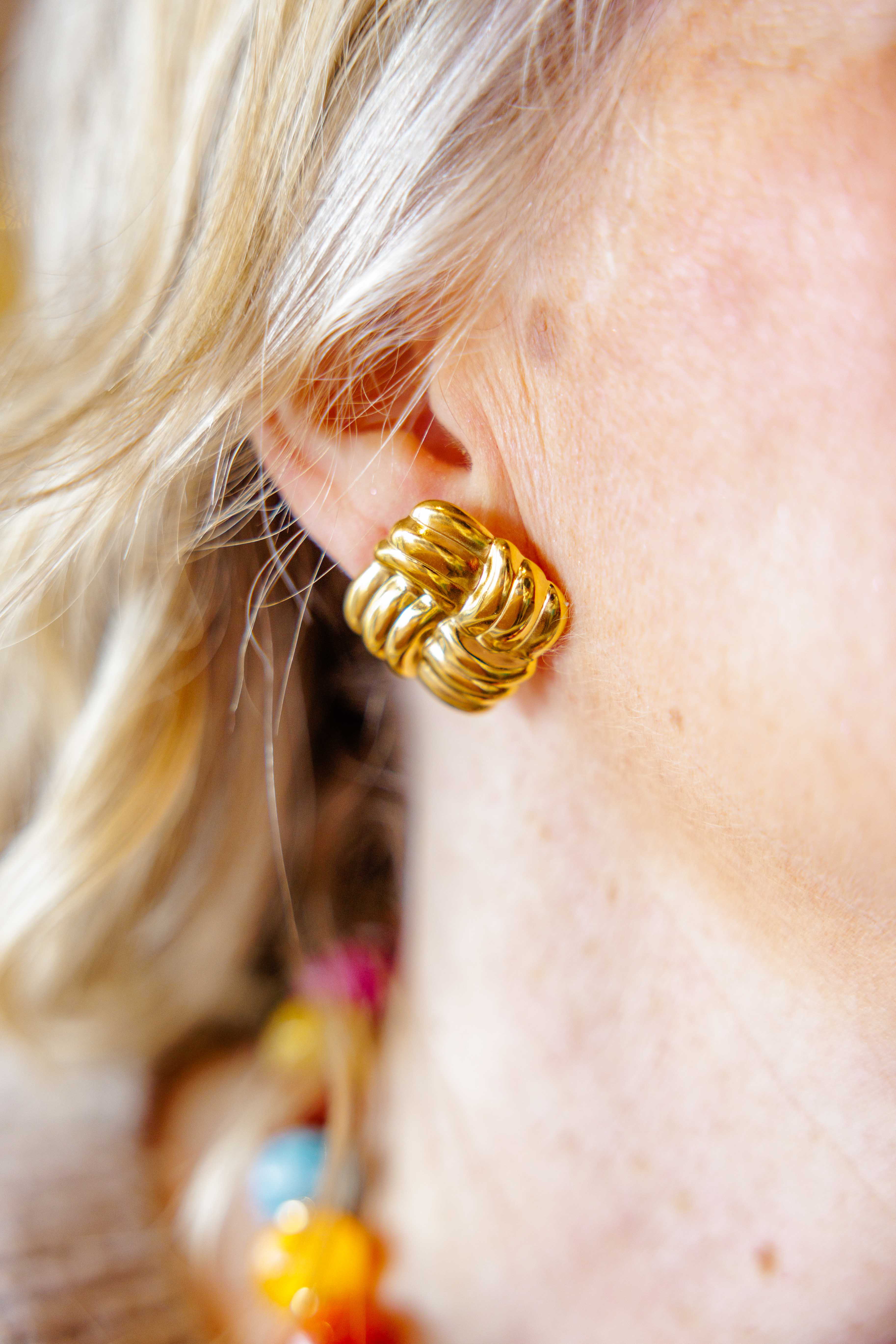 Luella Textured Knot Stud Earrings
