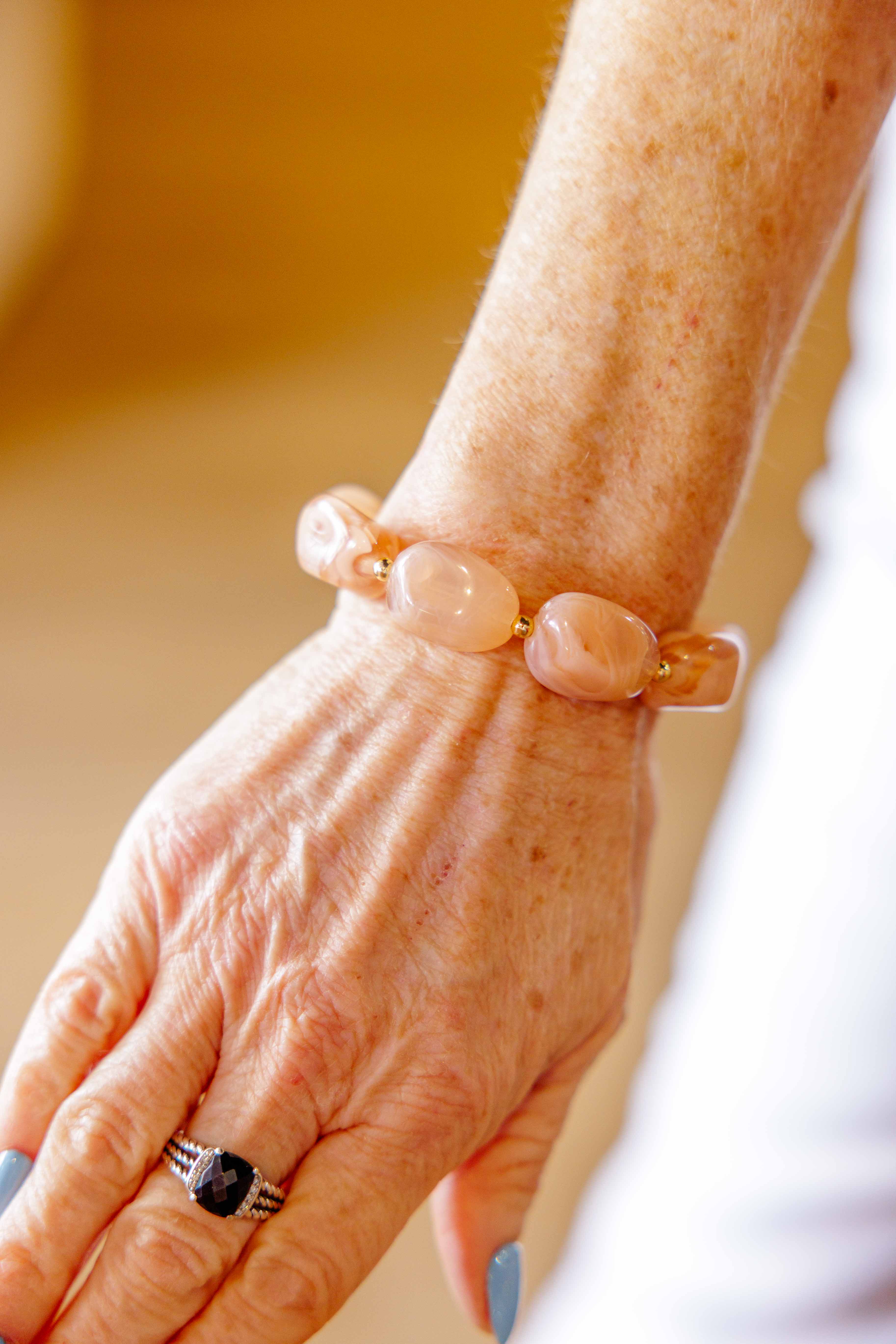 Peach Beaded Bracelet