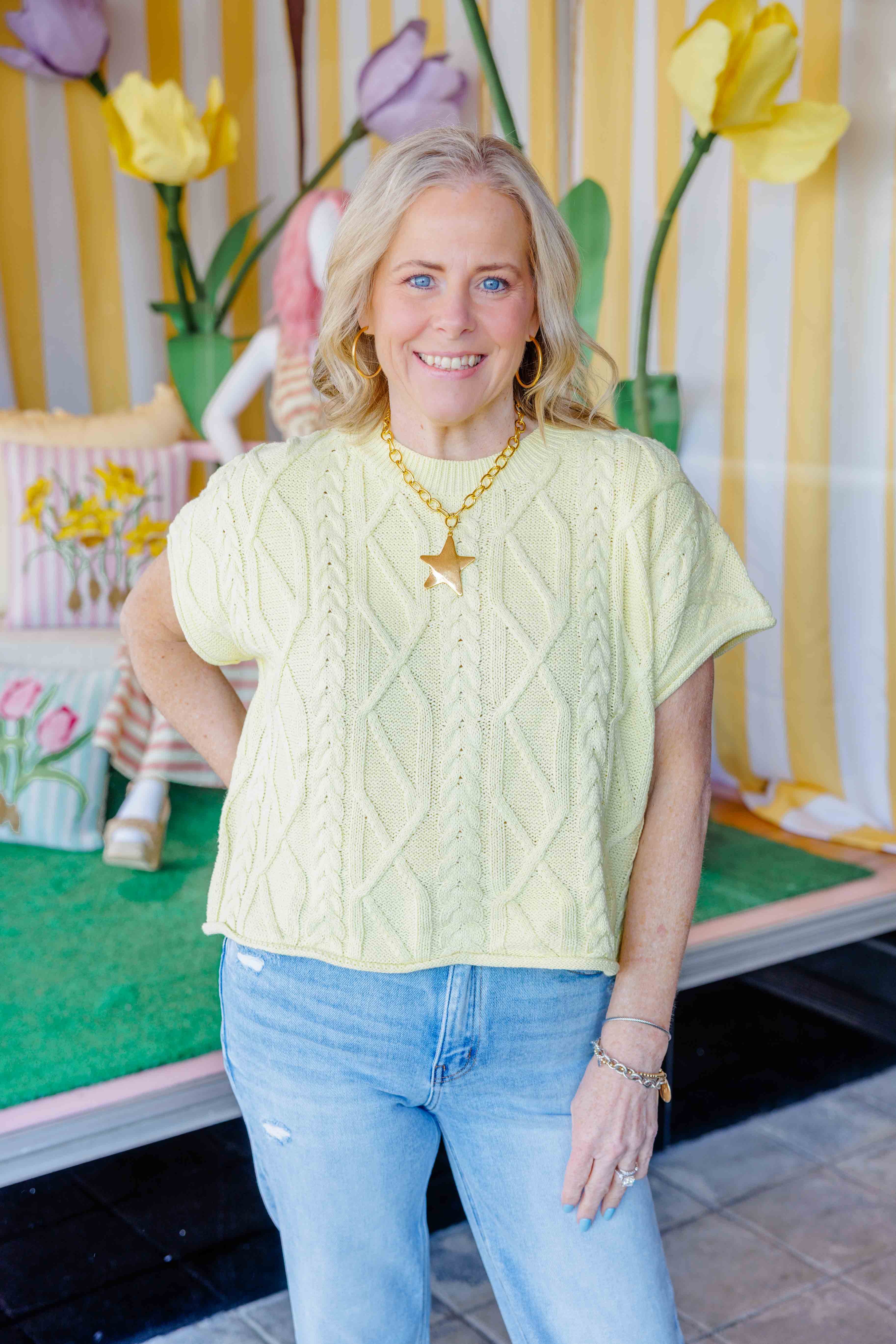 Lemon Short Sleeve Sweater