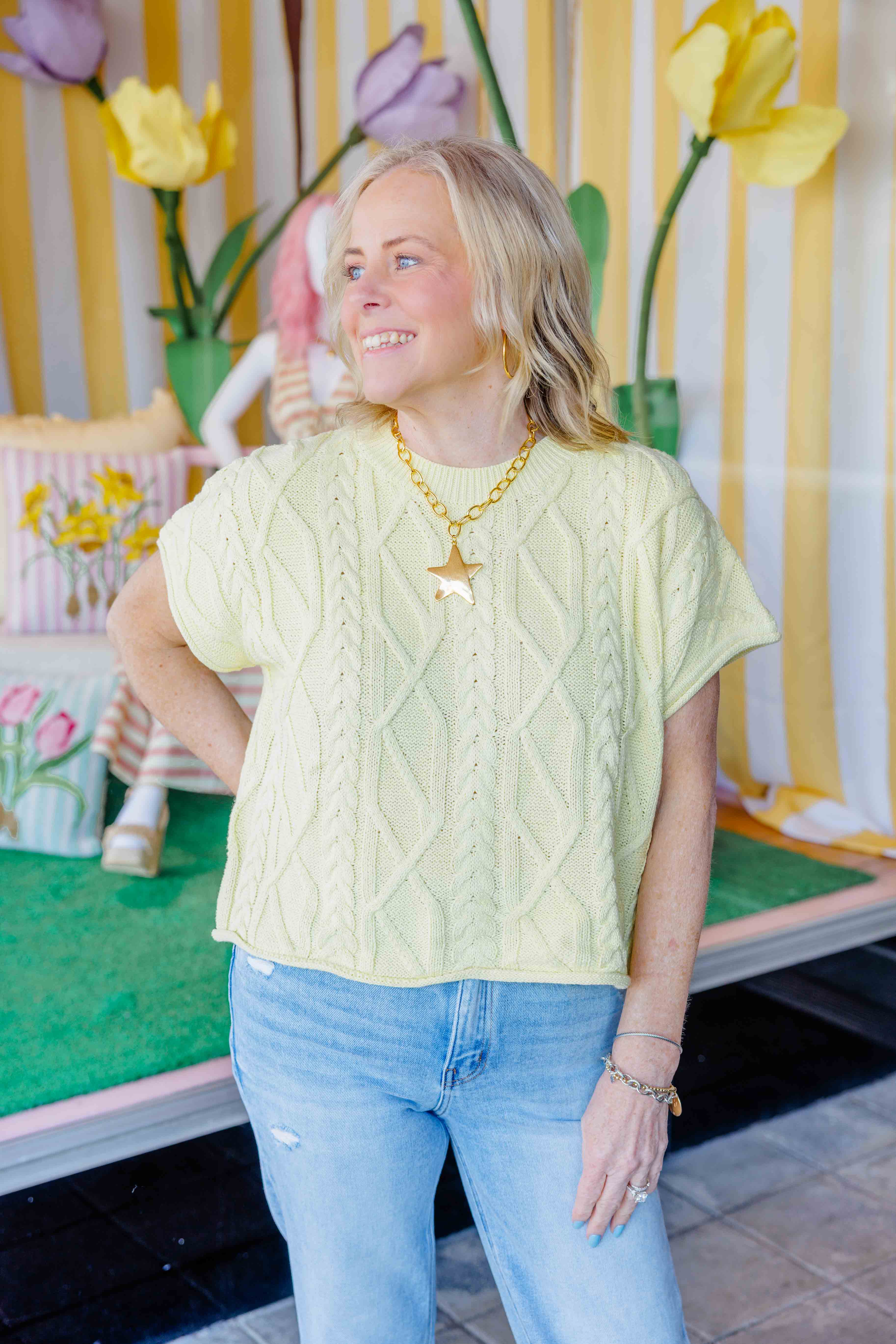 Lemon Short Sleeve Sweater