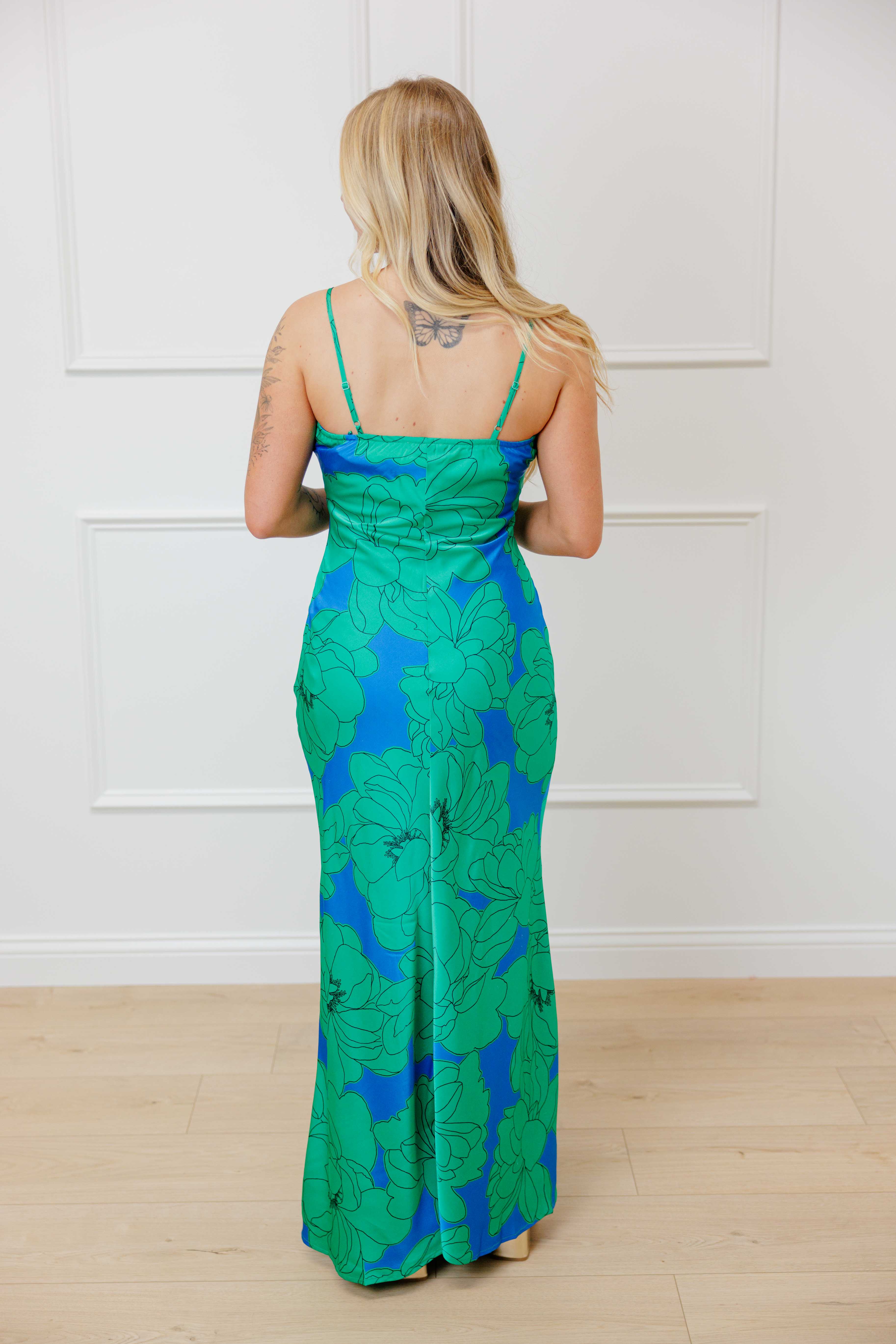 Emerald Bloom Maxi Dress