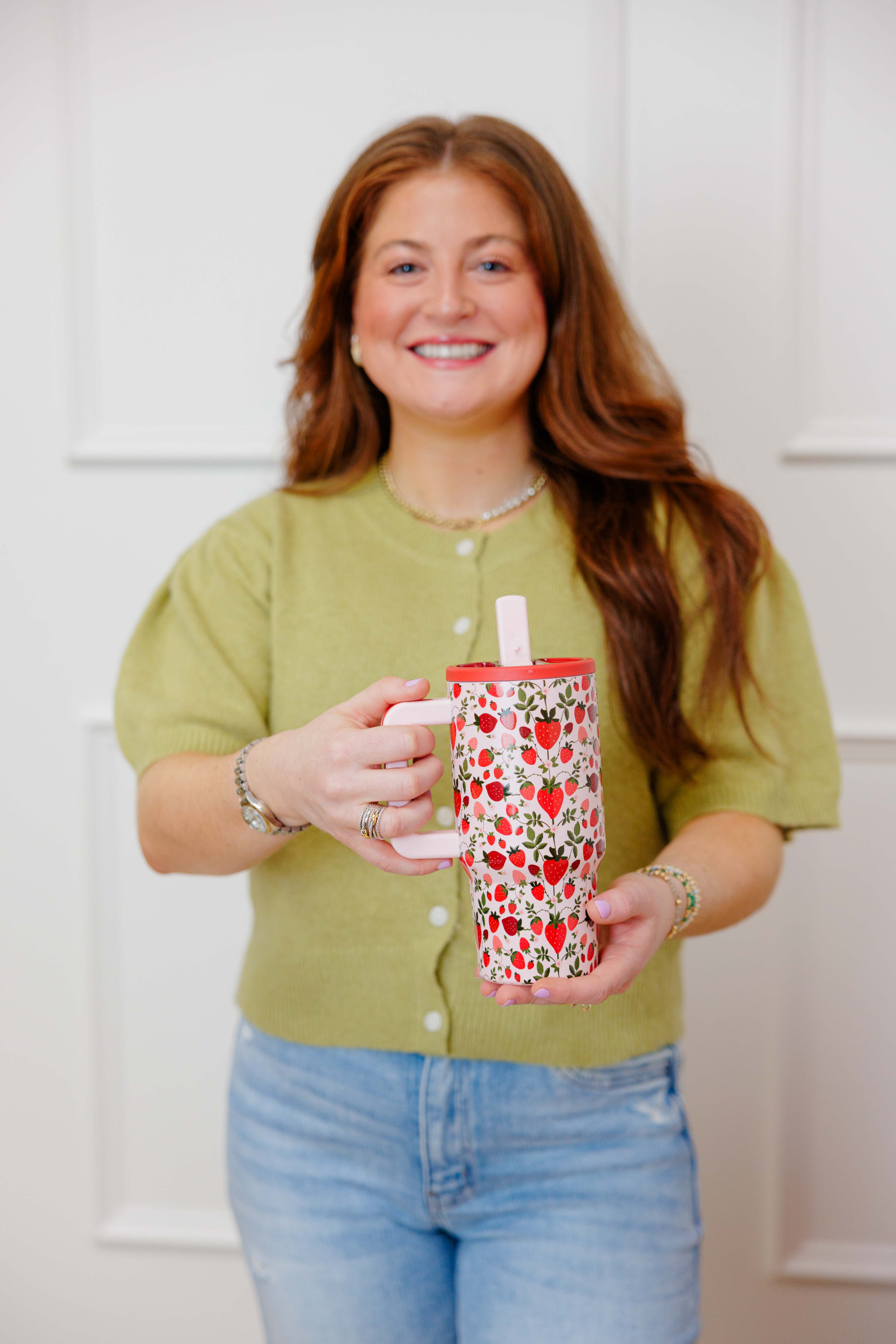 Strawberry Fields Flip Straw Tumbler
