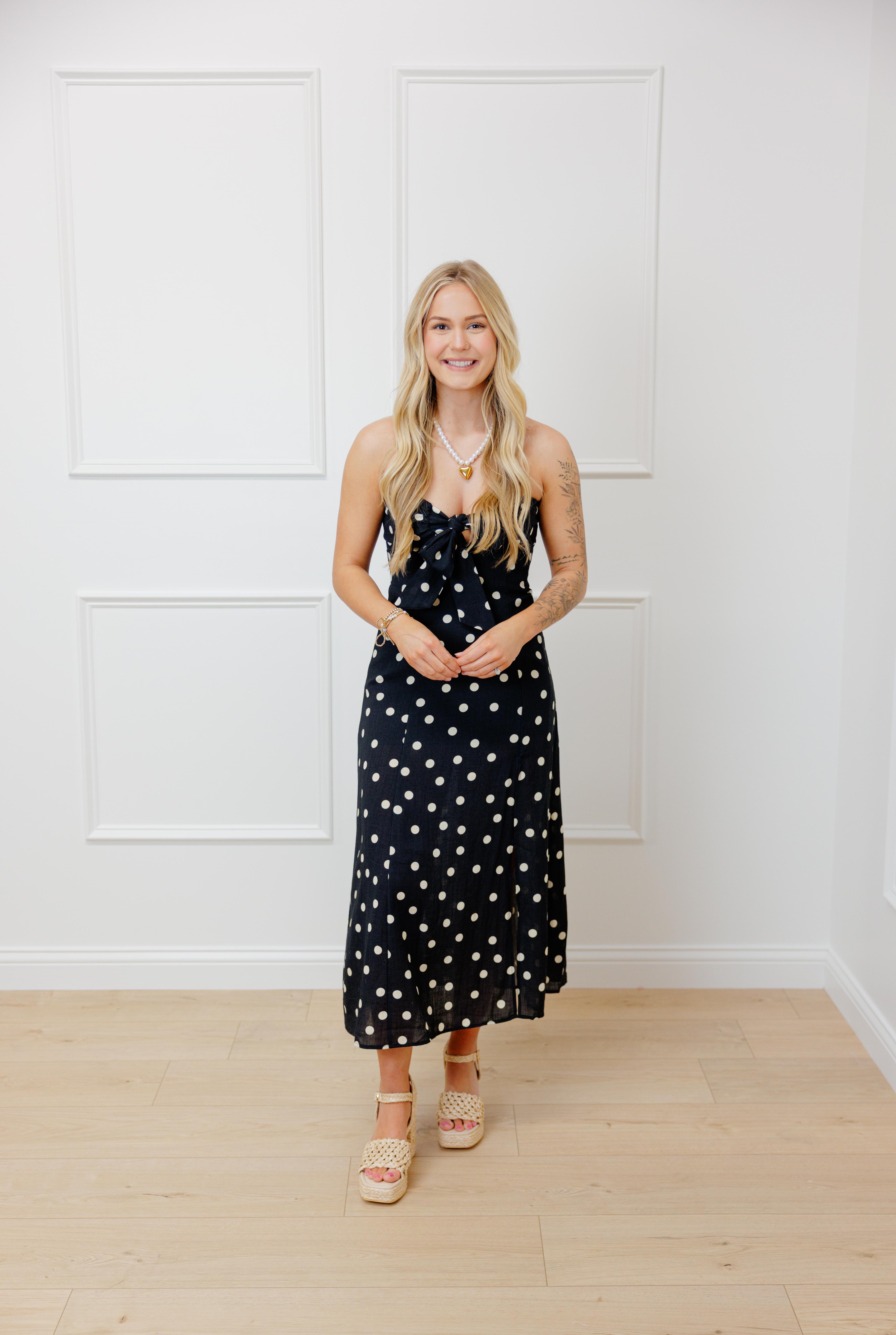 Show Out Strapless Midi Dress