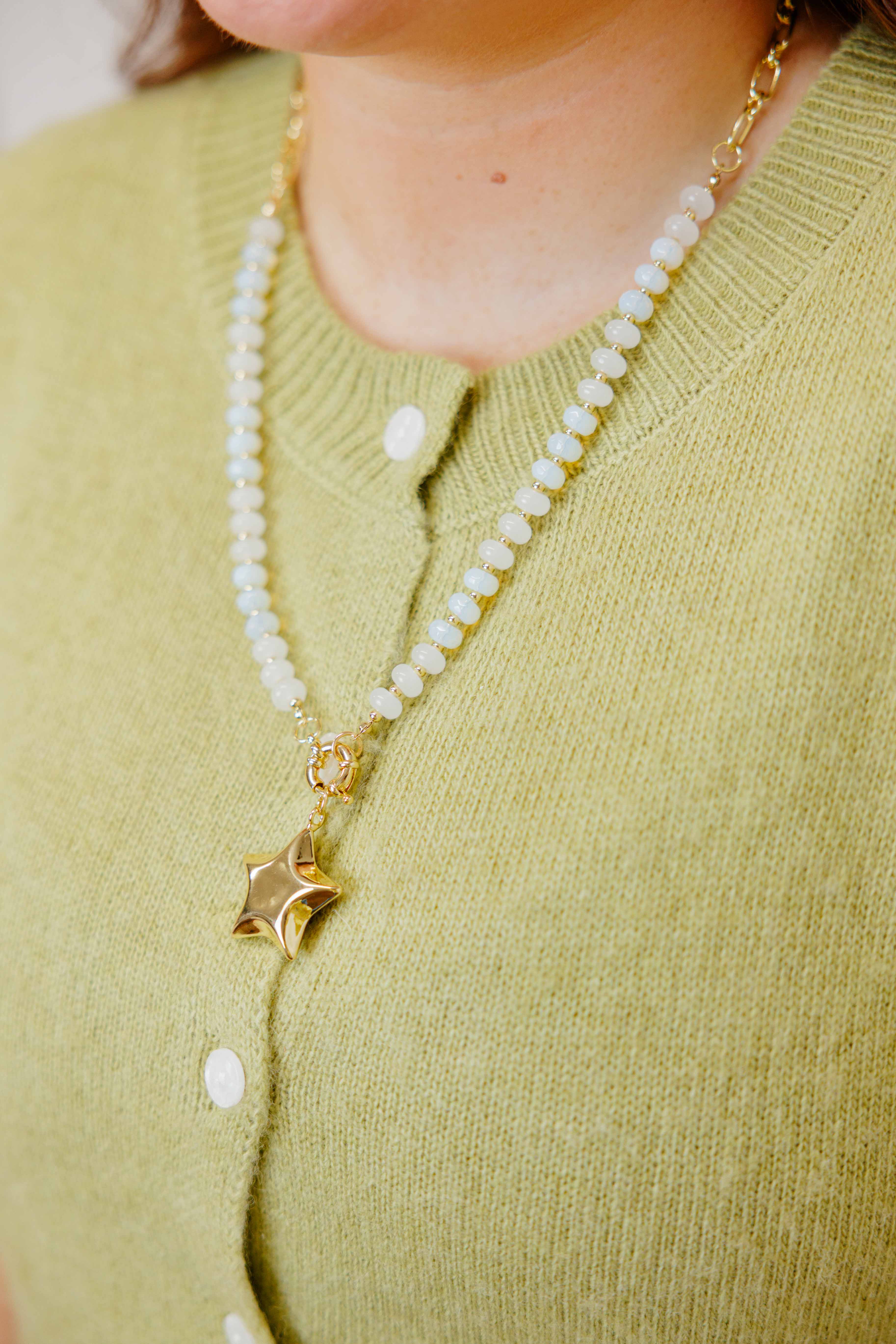 Pearl Puff Star Necklace