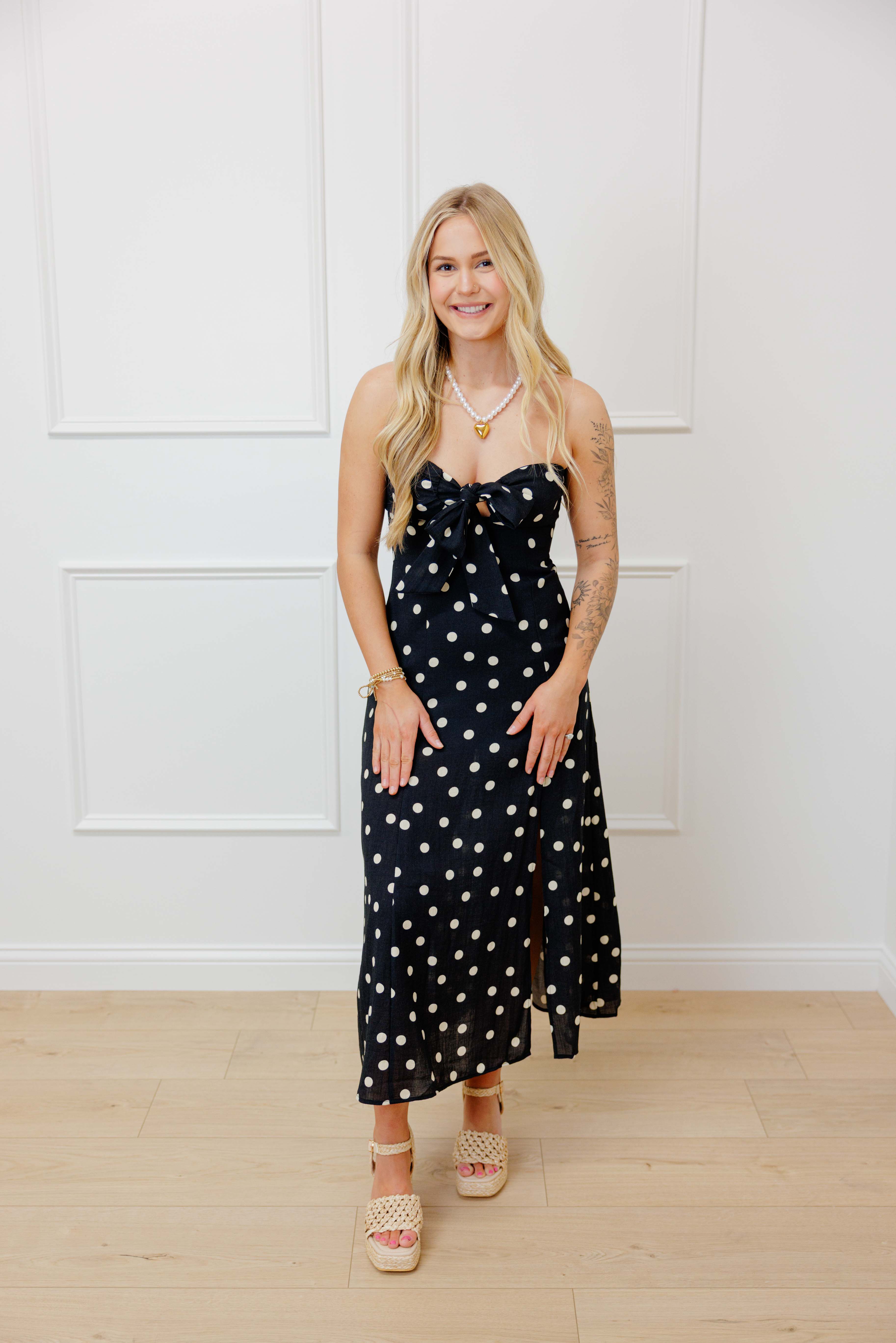 Show Out Strapless Midi Dress