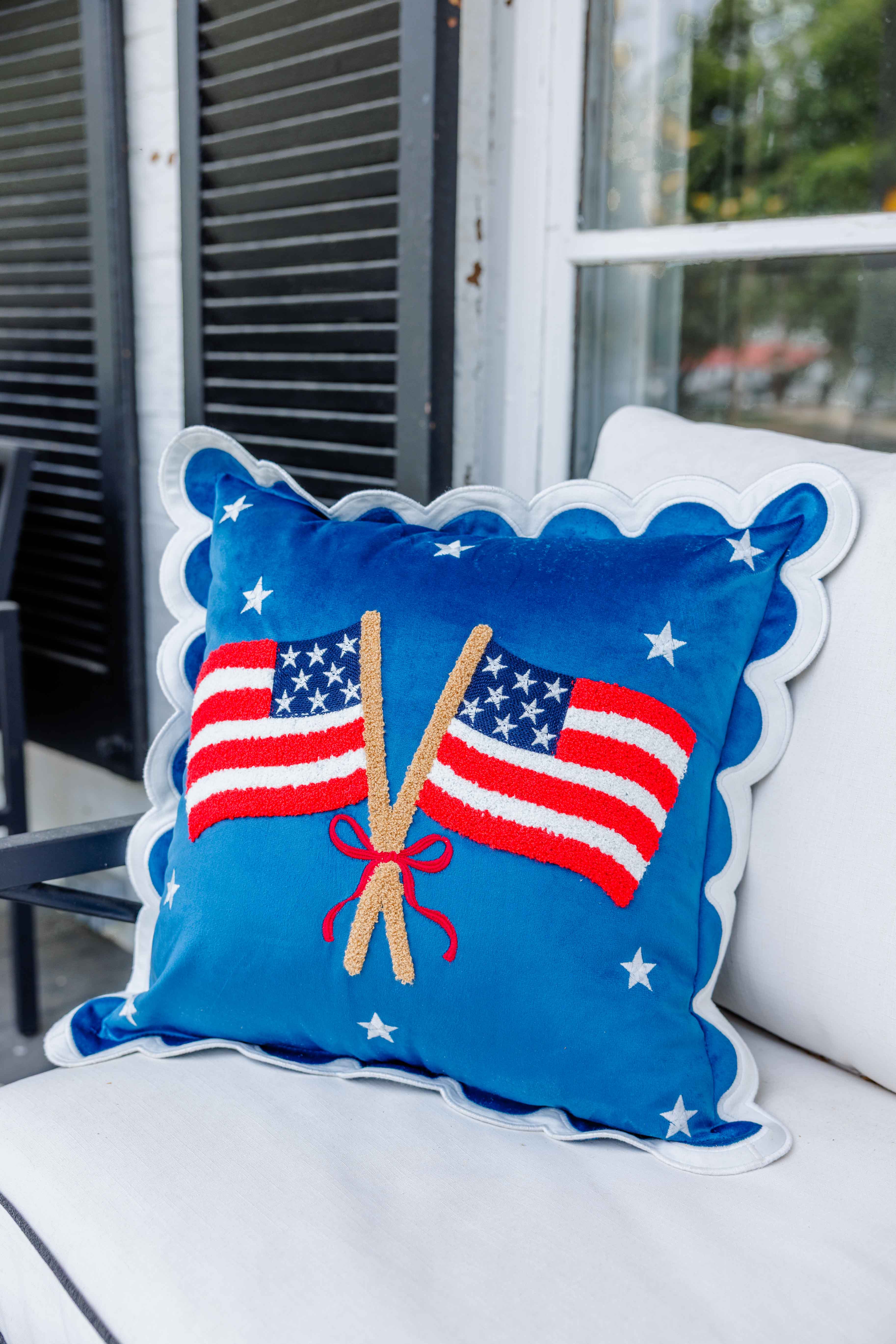 American Flags Throw Pillow