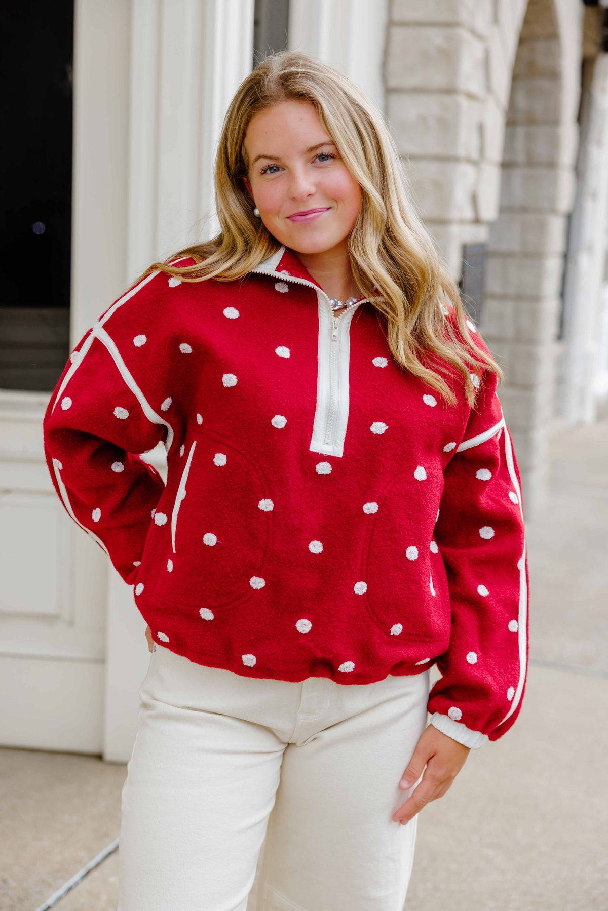 Maroon Dot Pullover