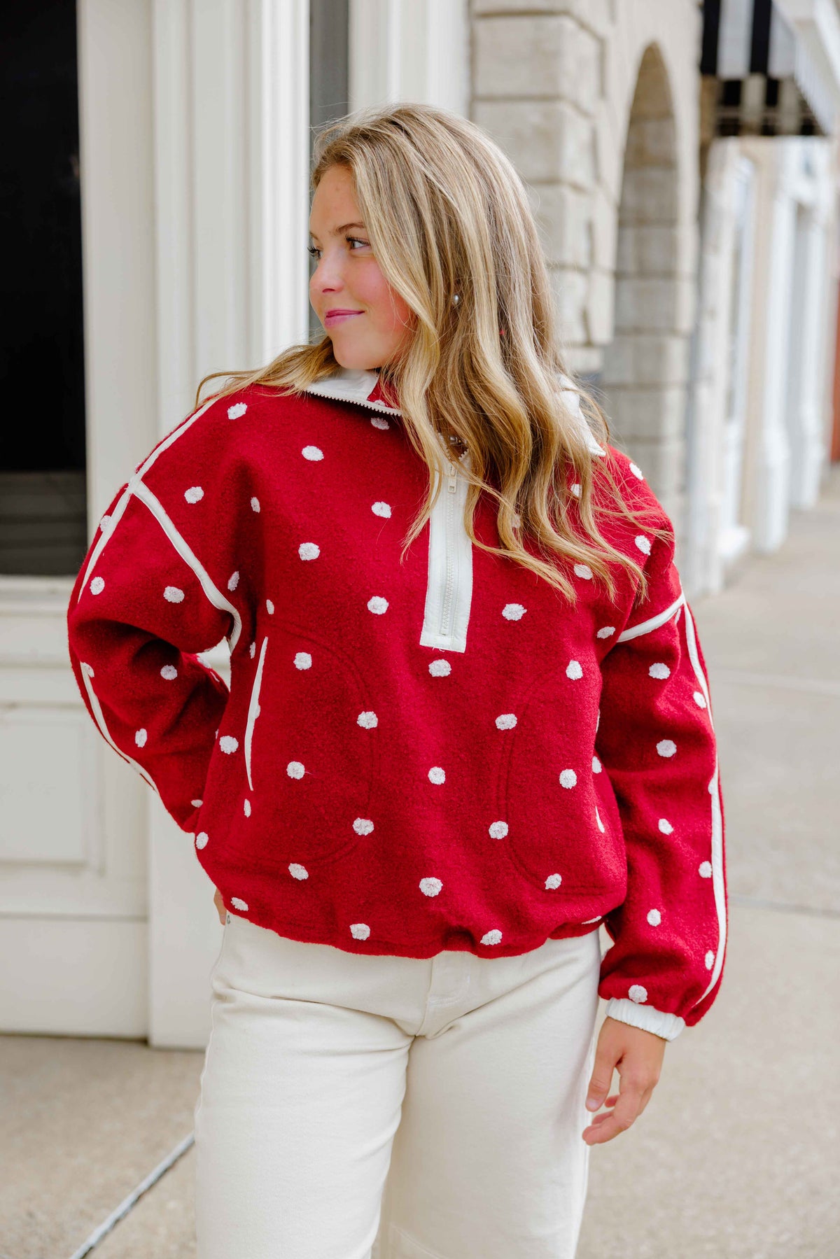 Maroon Dot Pullover