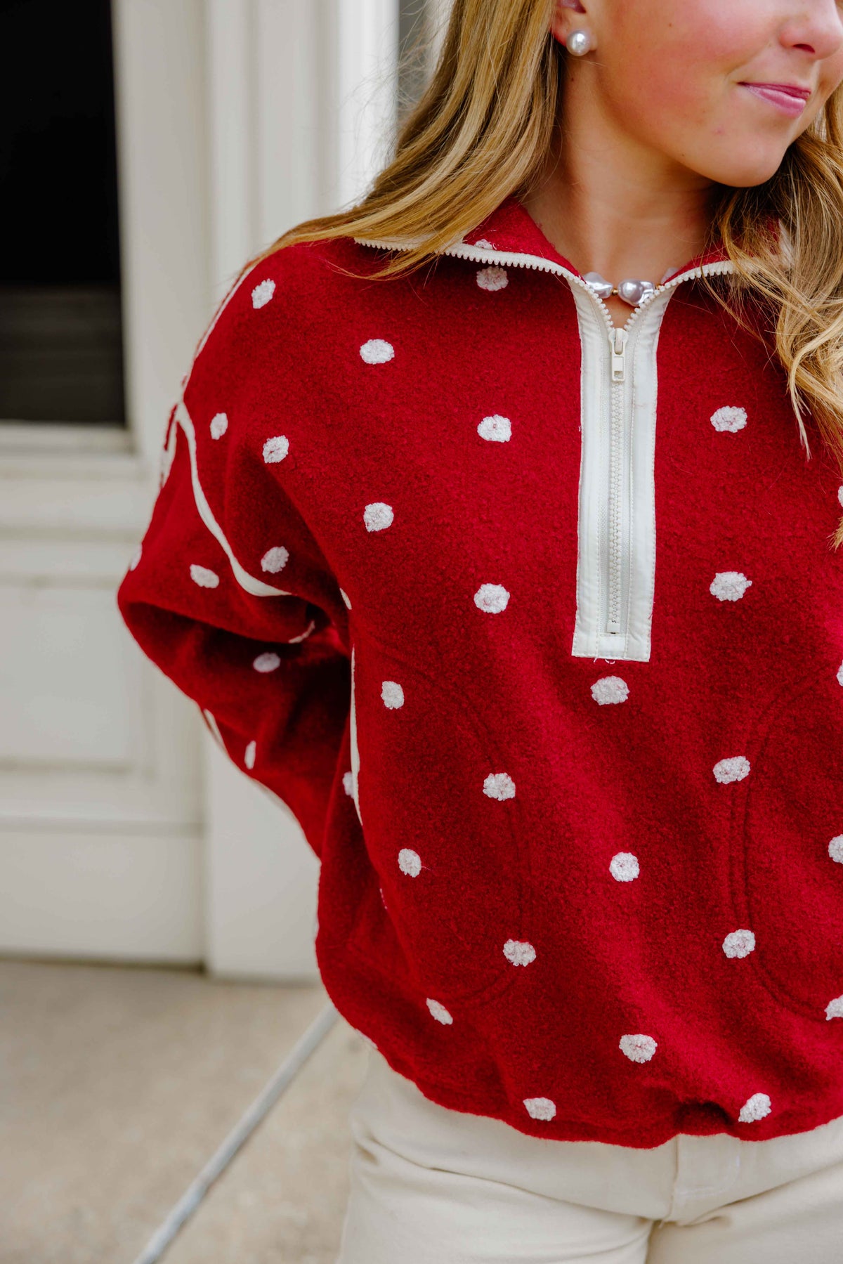 Maroon Dot Pullover