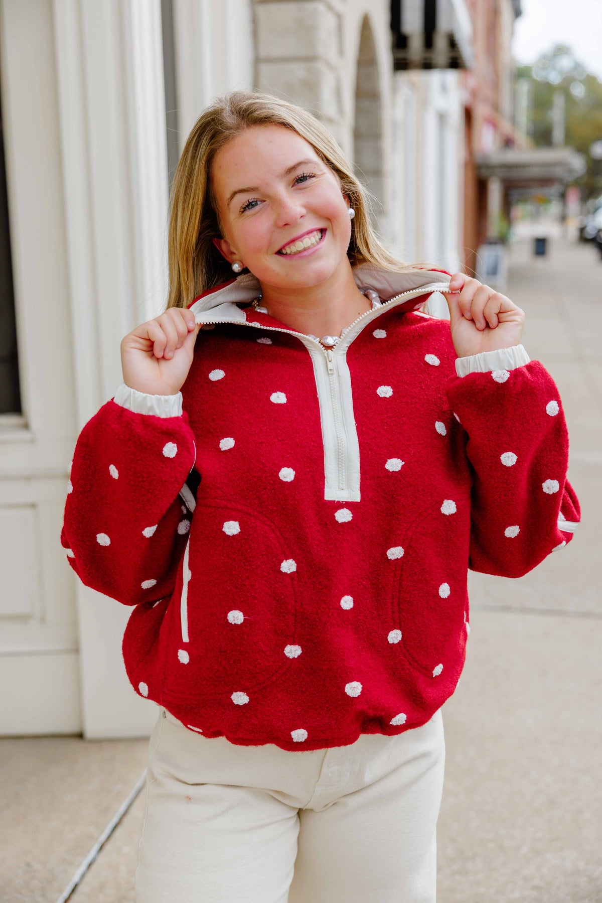 Maroon Dot Pullover