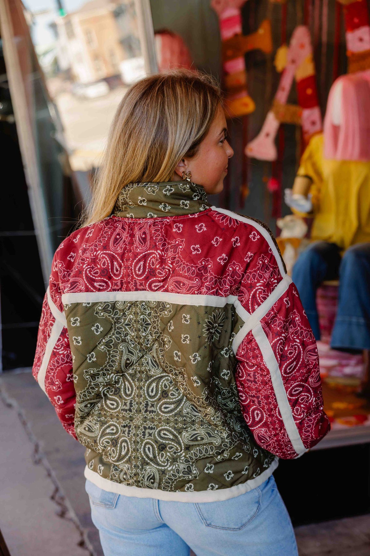Olive Paisley Quilted Jacket