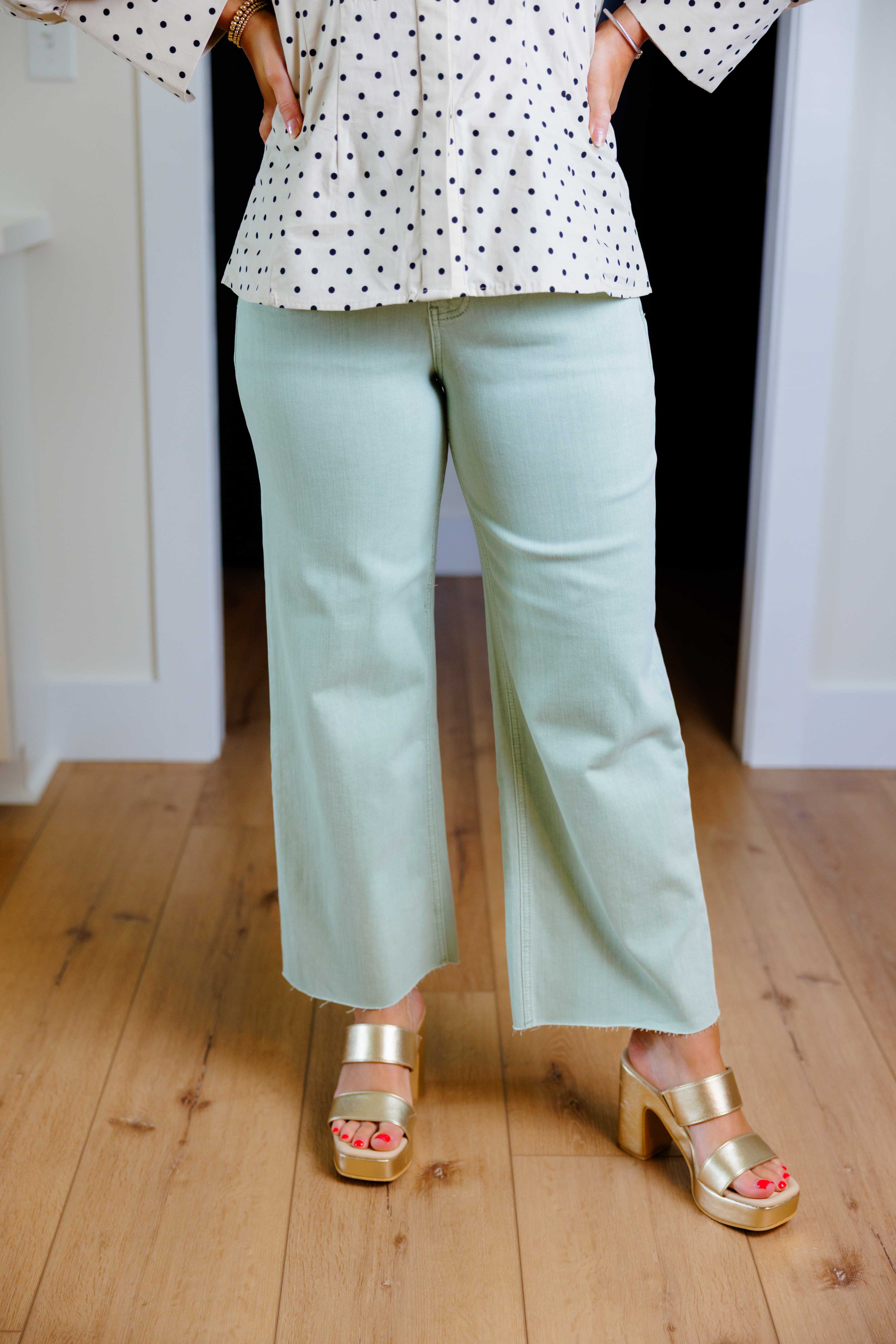 Sage High Rise Crop Jean