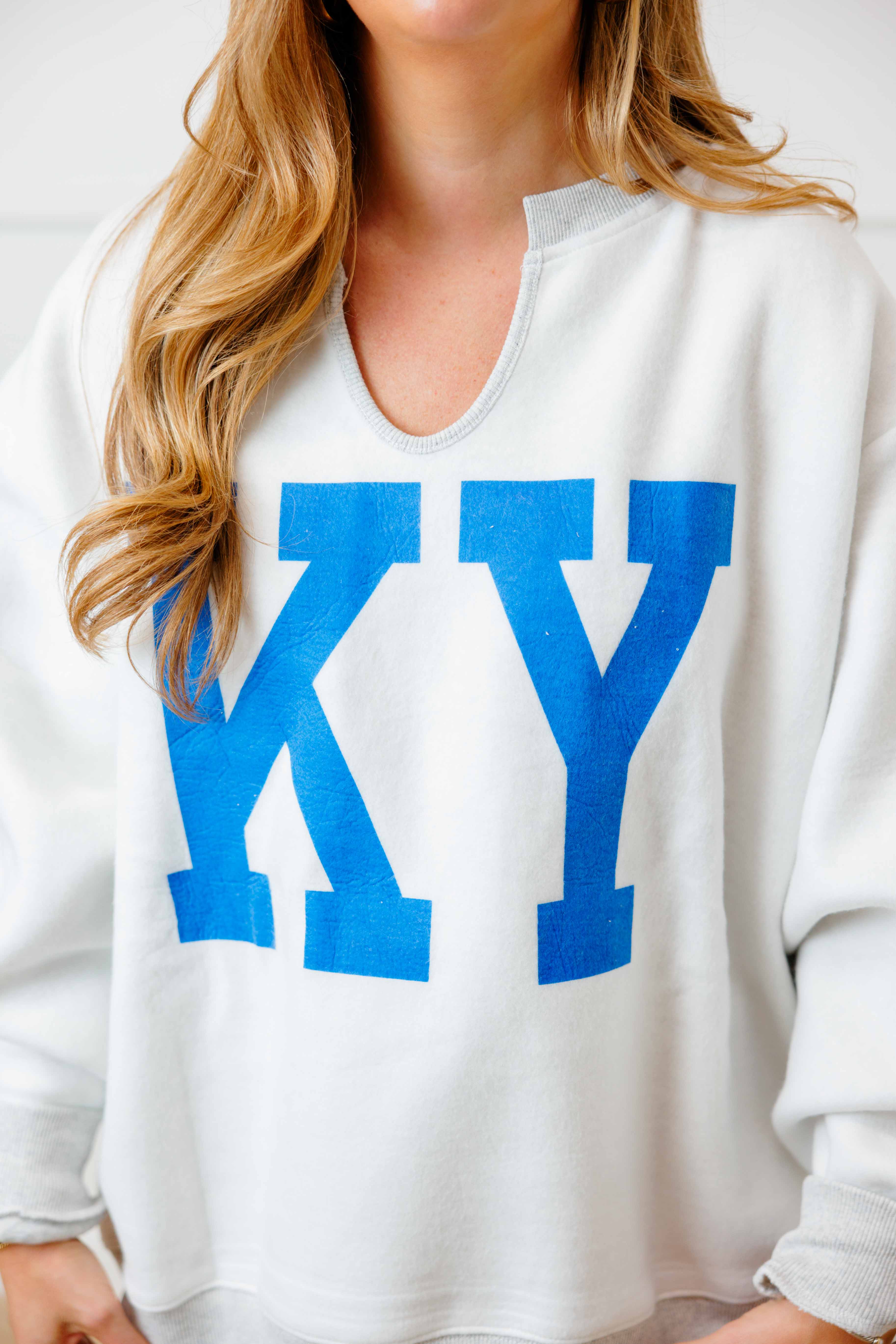 KY Split Neck Reversible Sweatshirt