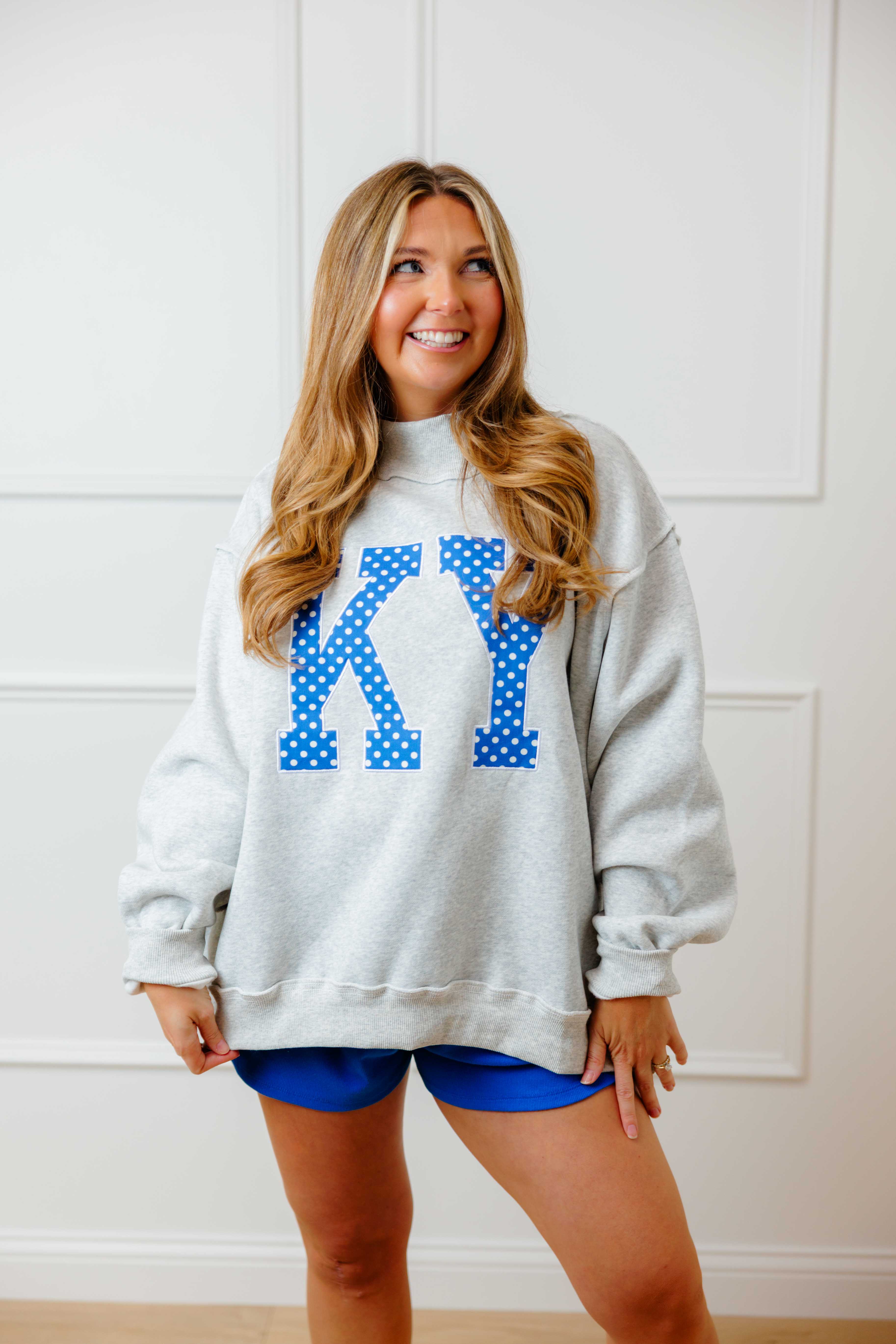 KY Polka Dot Mockneck Sweatshirt