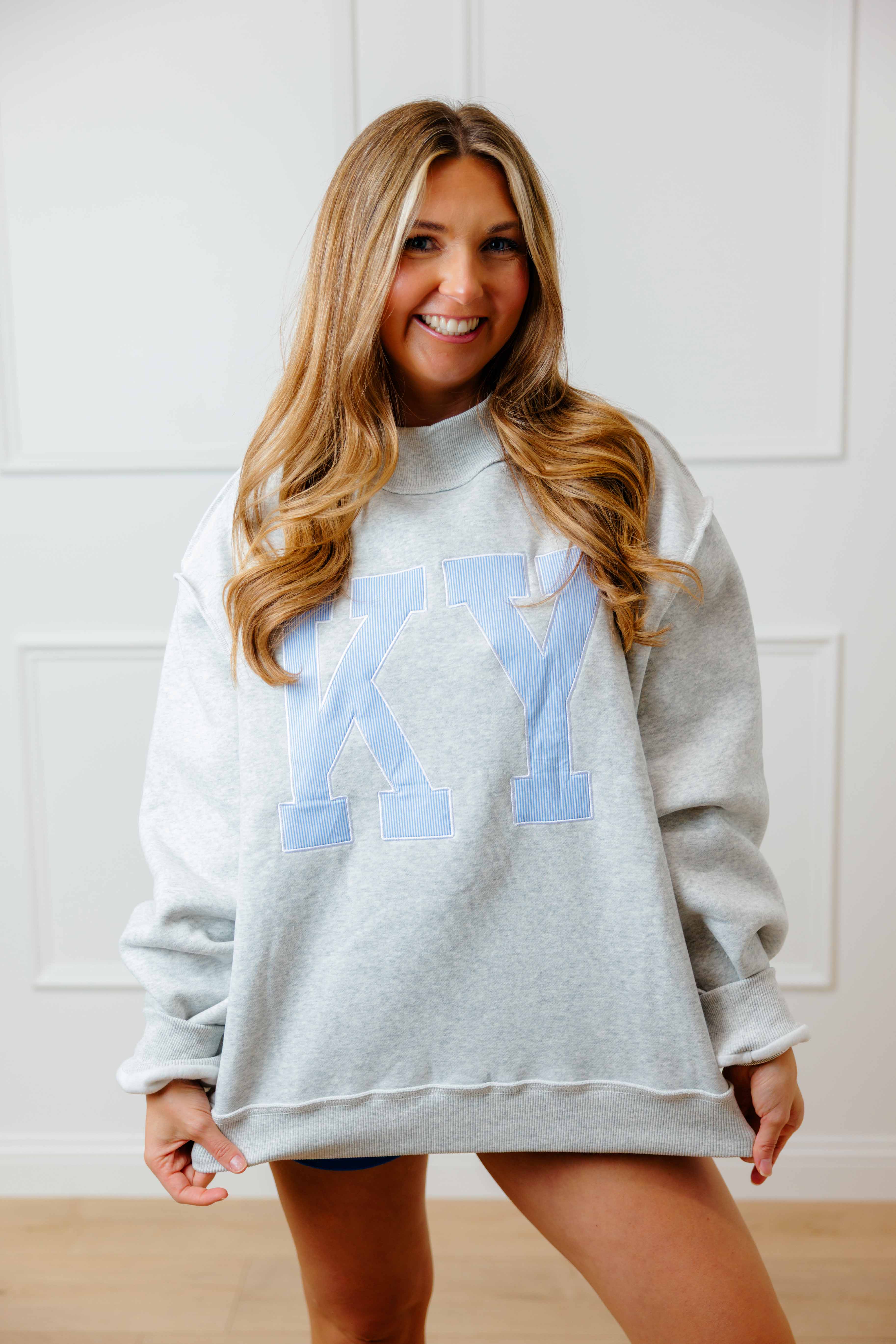 Striped KY Mockneck Sweatshirt