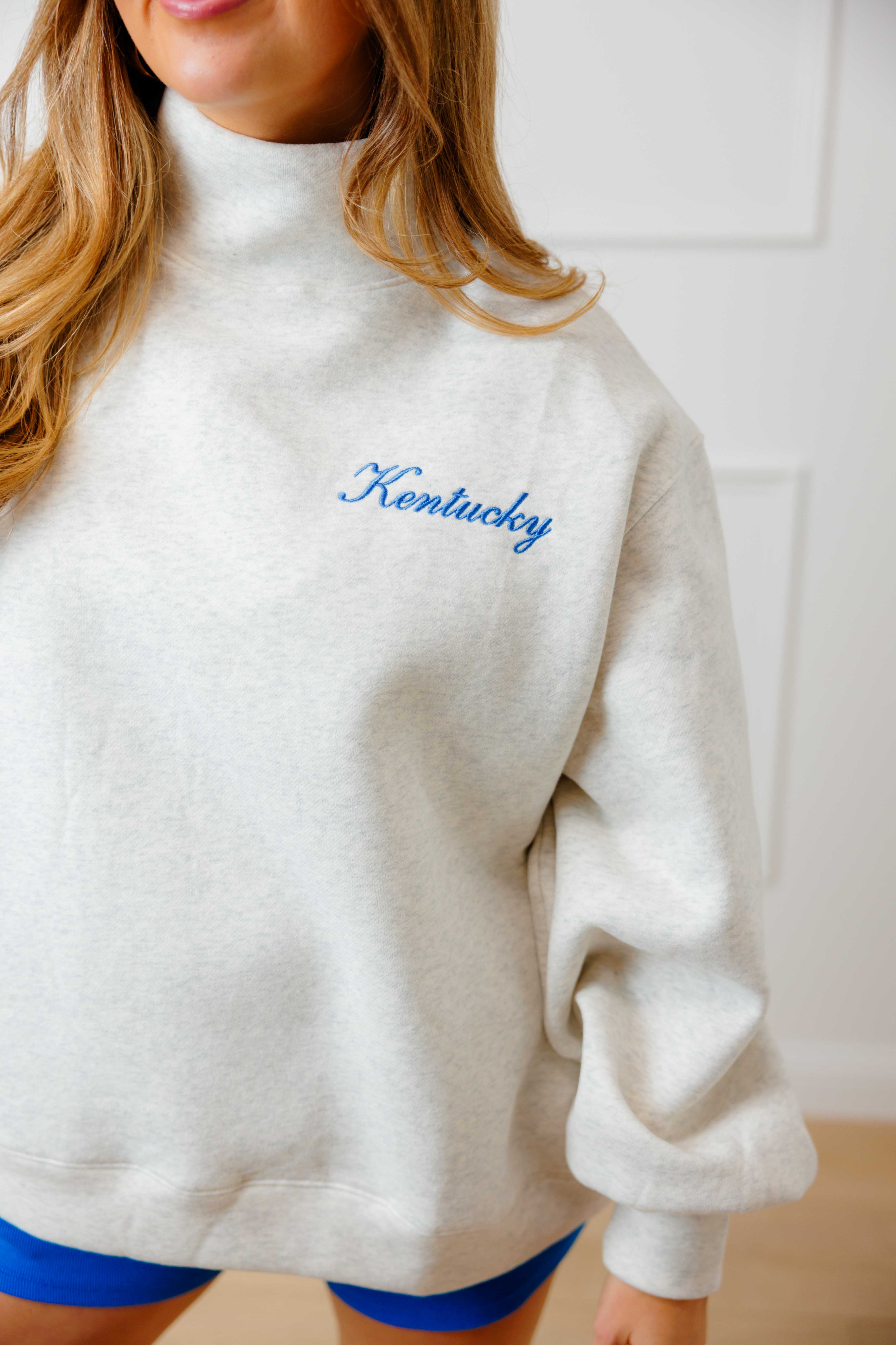 KY Embroidered Mockneck Sweatshirt