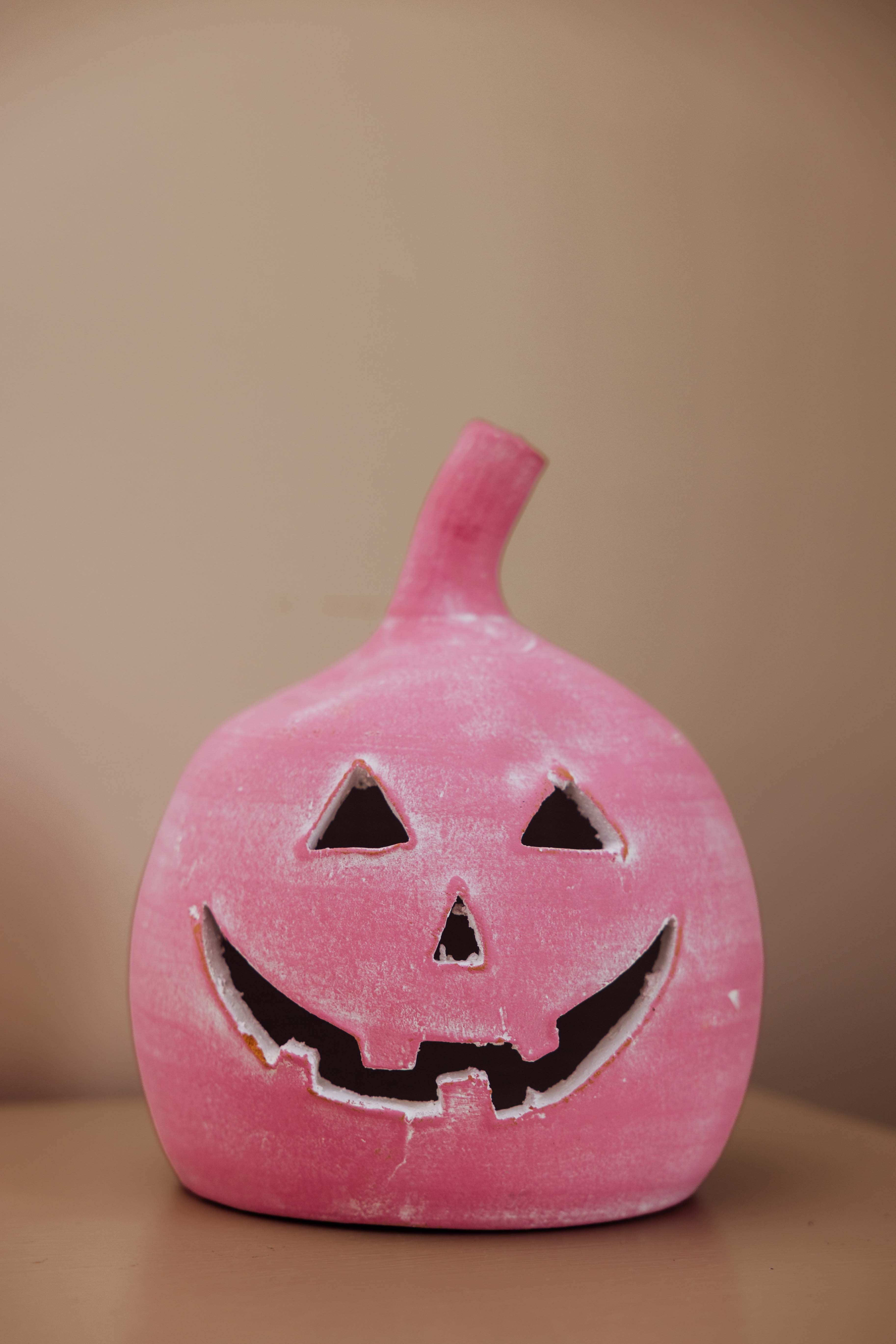 Pink Clay Jack-O-Lantern