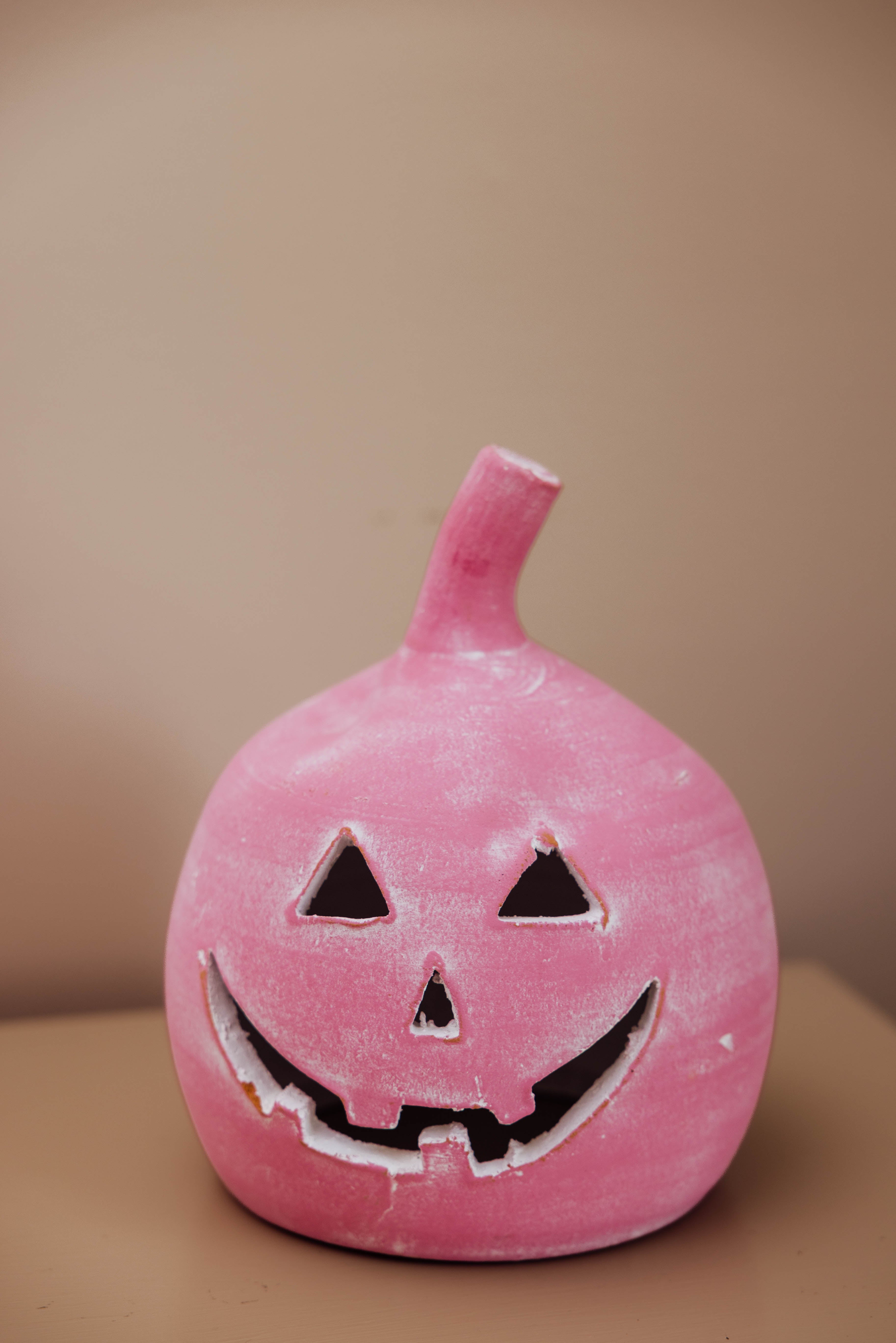 Pink Clay Jack-O-Lantern