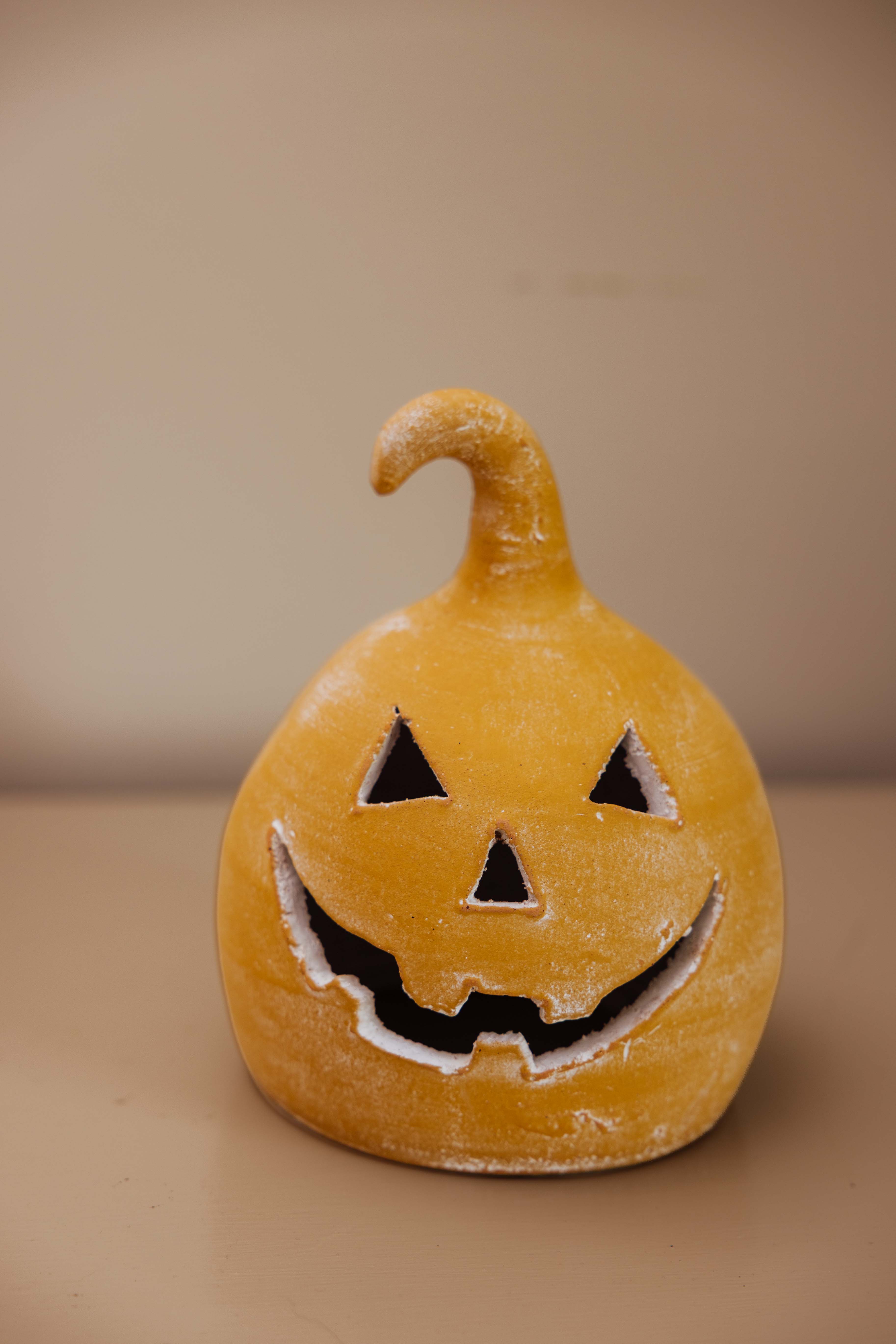 Orange Clay Jack-O-Lantern