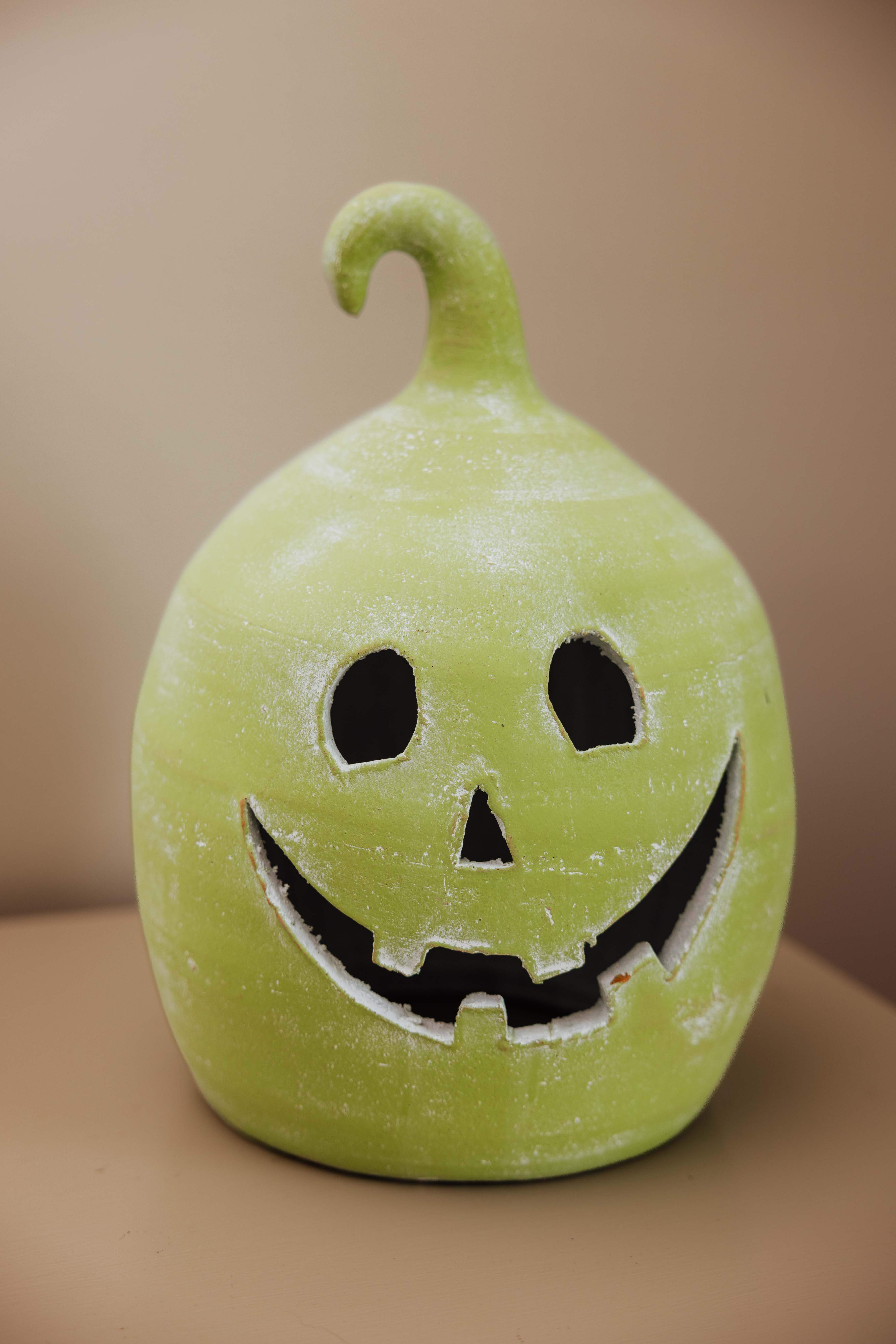 Green Clay Jack-O-Lantern