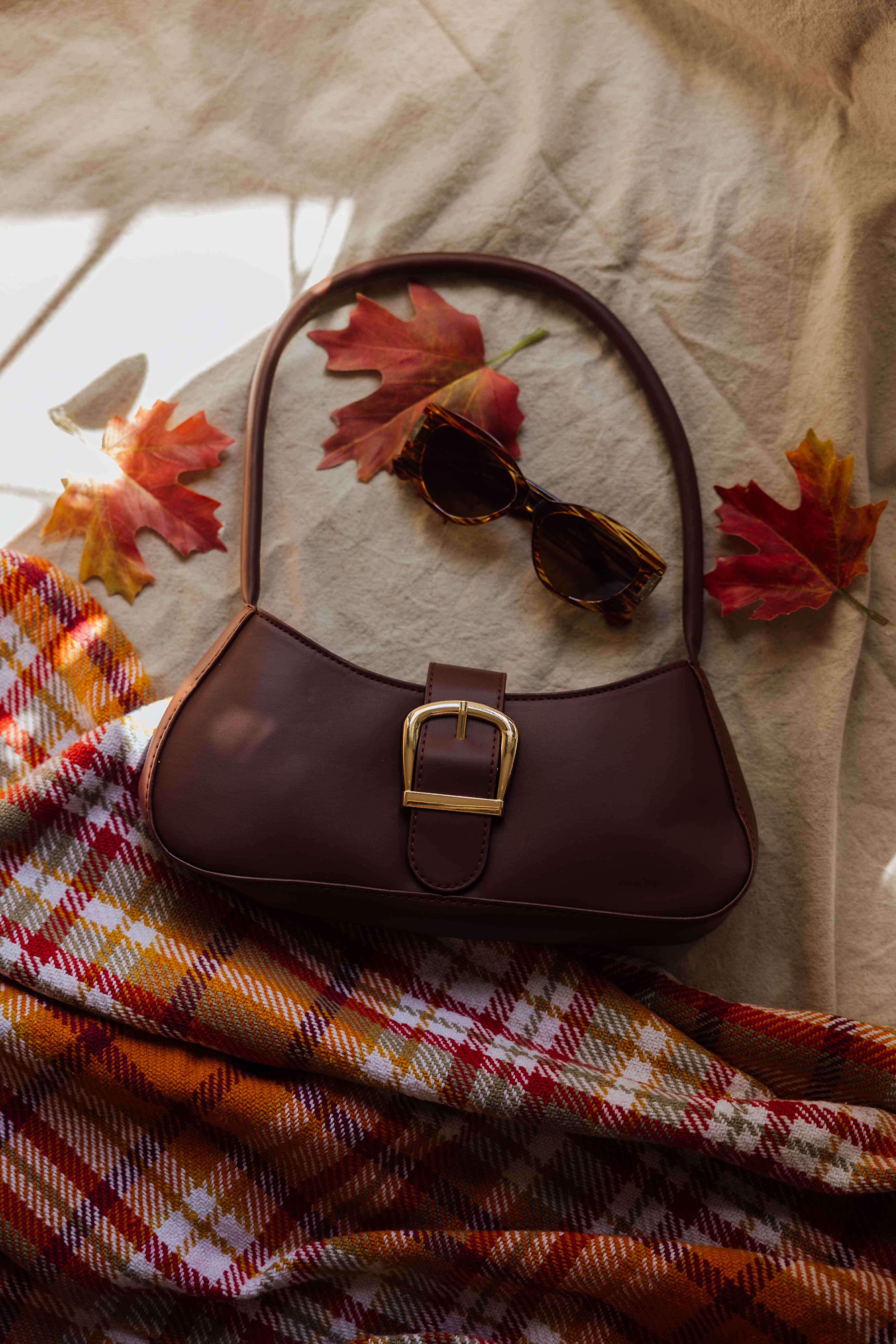Brown Faux Leather Purse