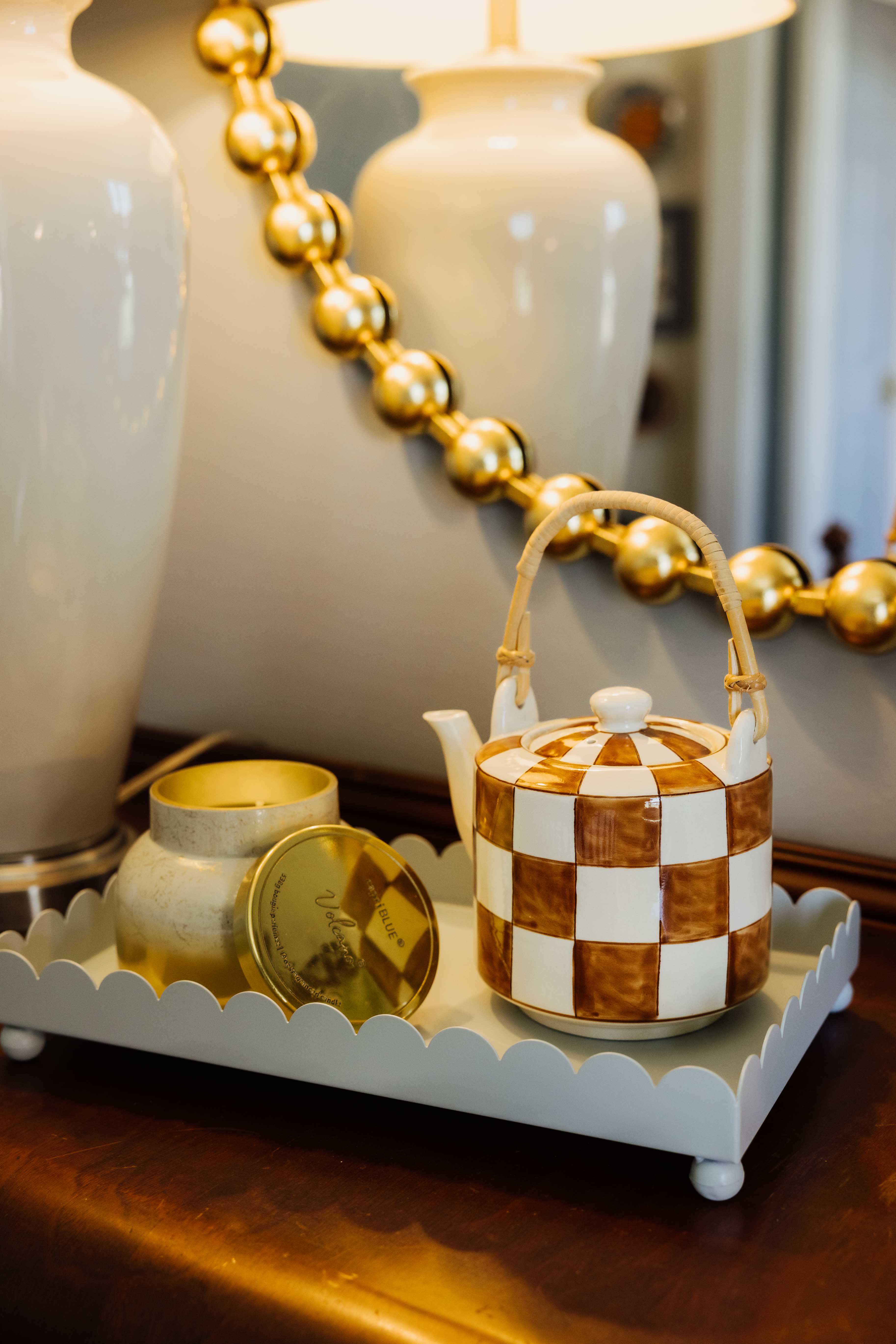 Checkered Tea Pot