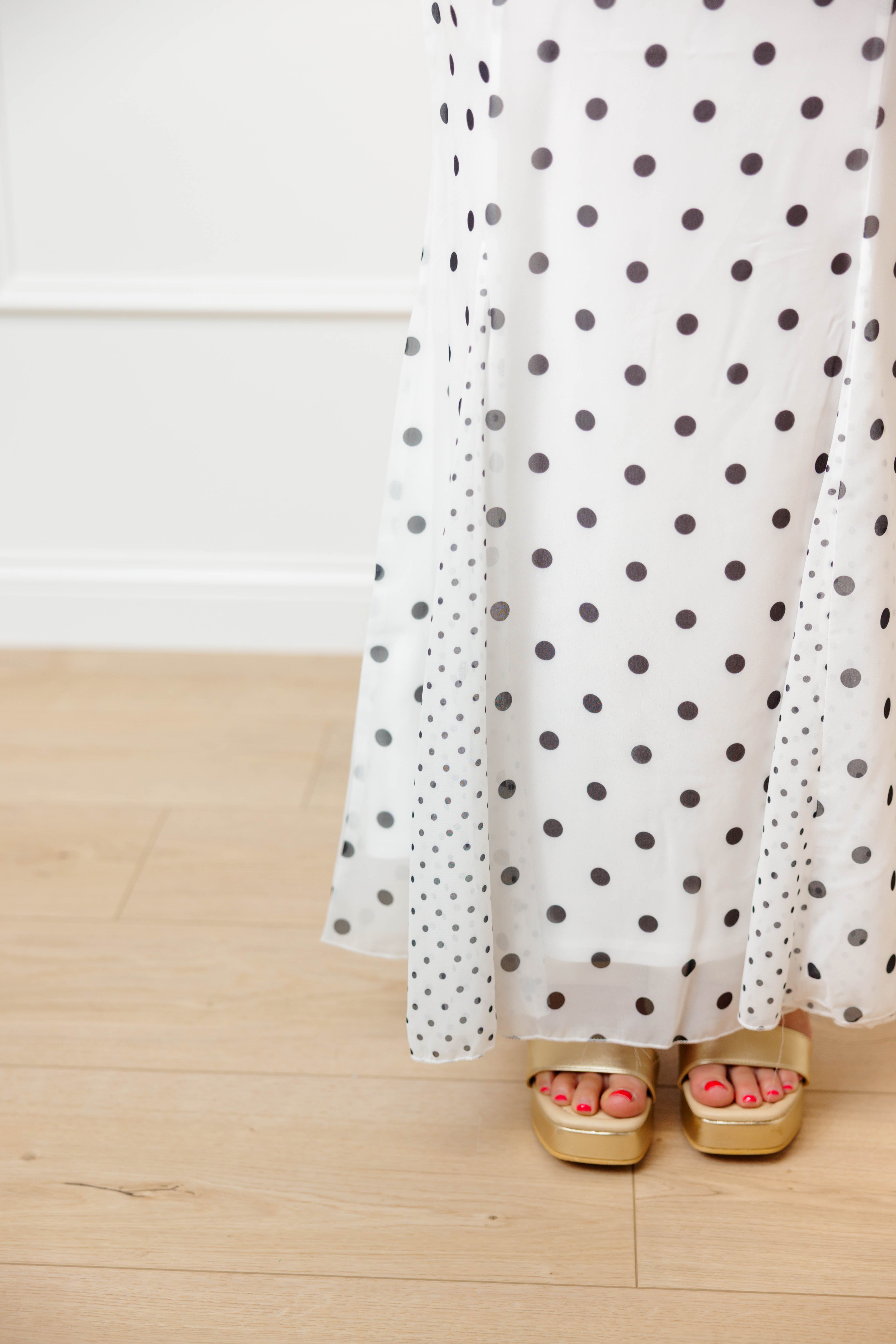 Black Polka Dot Skirt Set