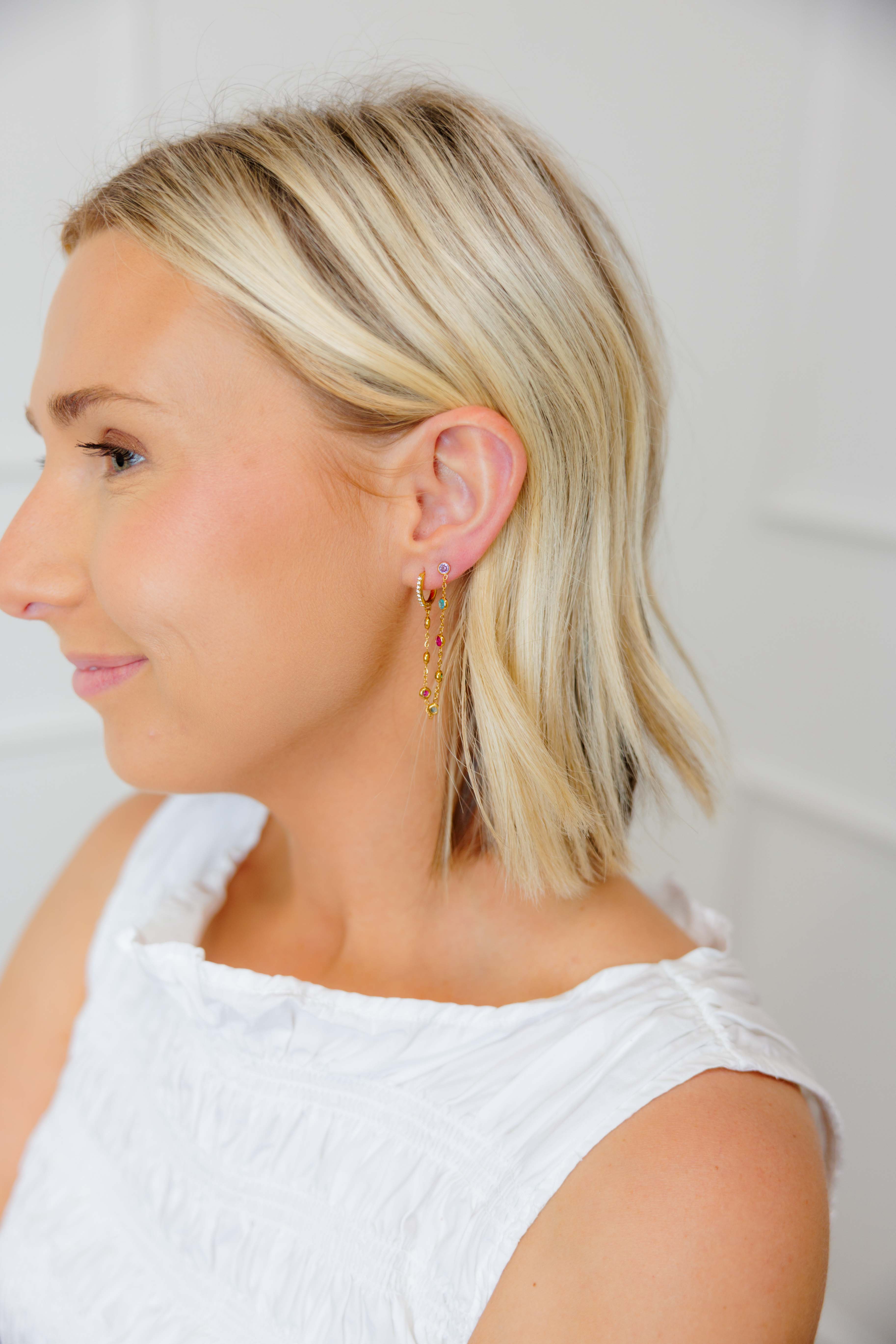 Daffira Colorful Chain Earrings