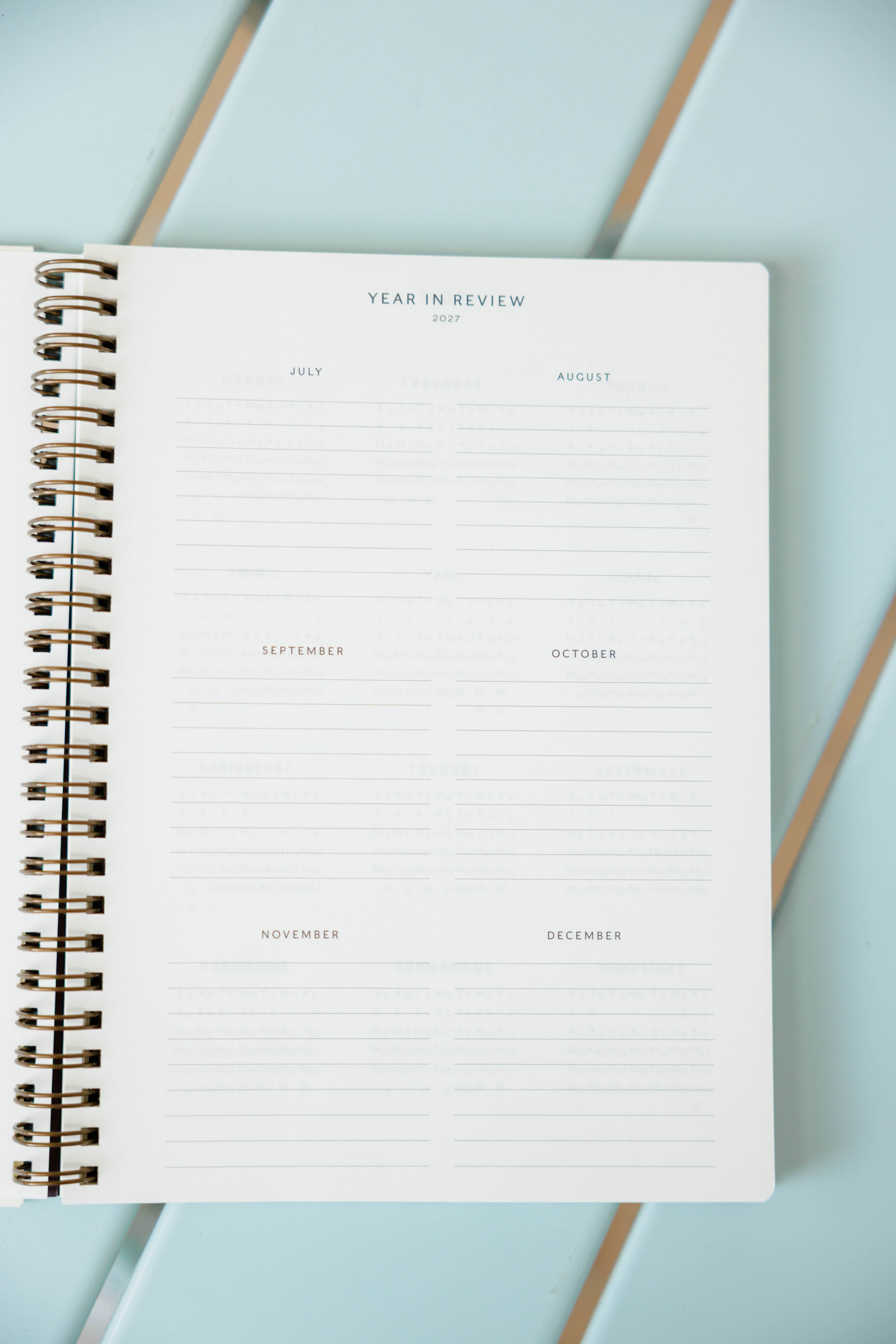 Sage Hydrangea 12-Month Sprial Planner