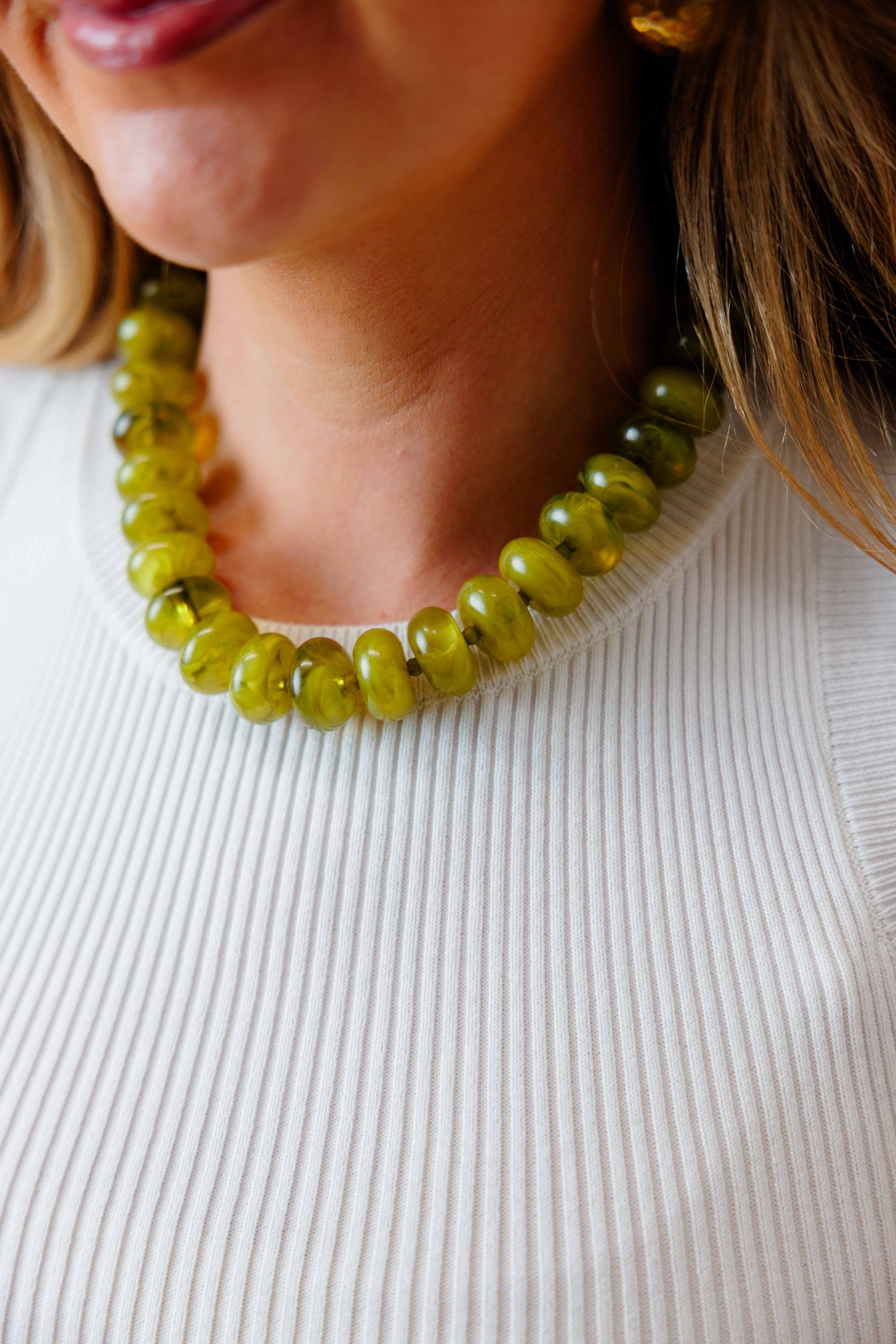 Chartreuse Beaded Necklace