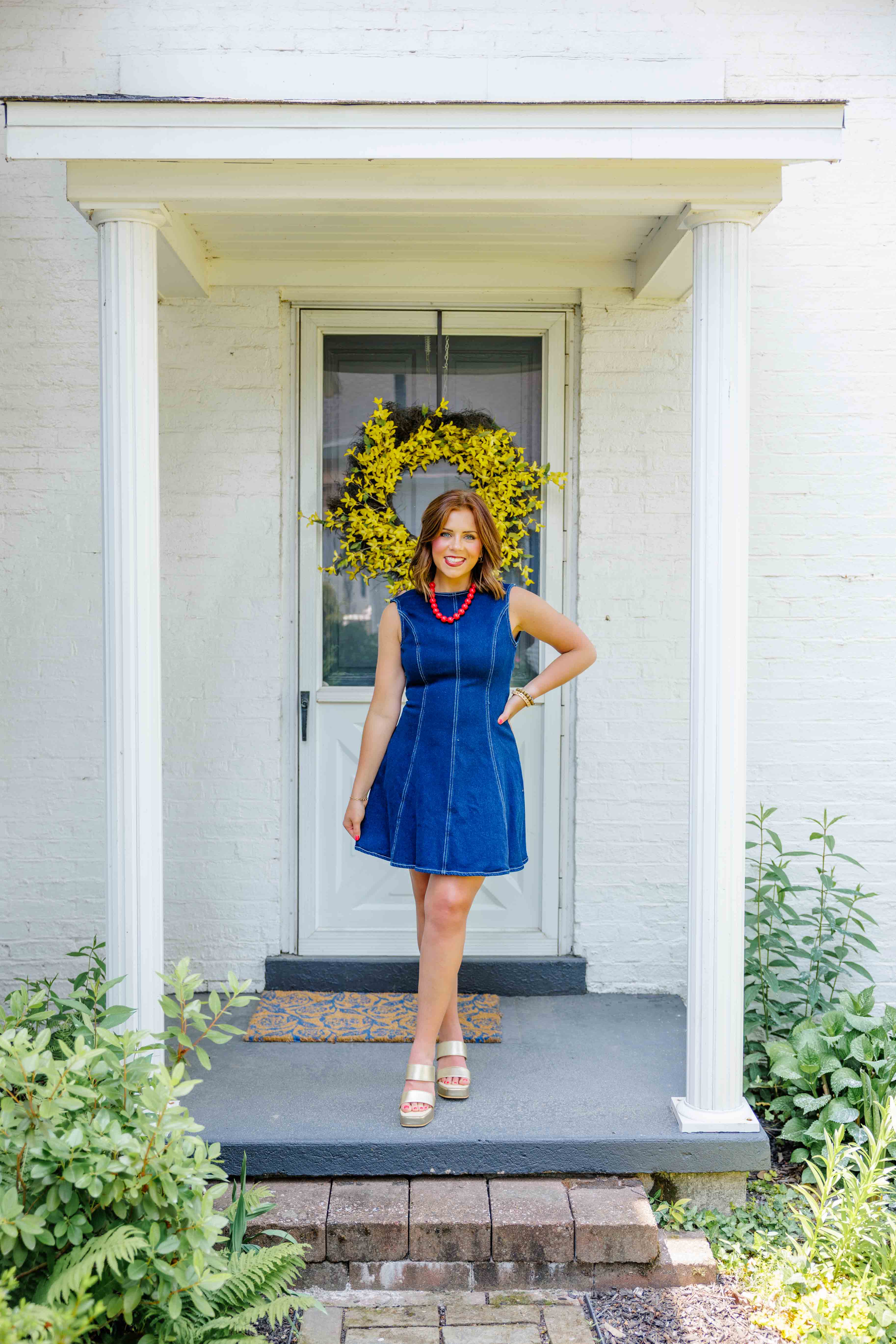 Denim Backless Mini Dress