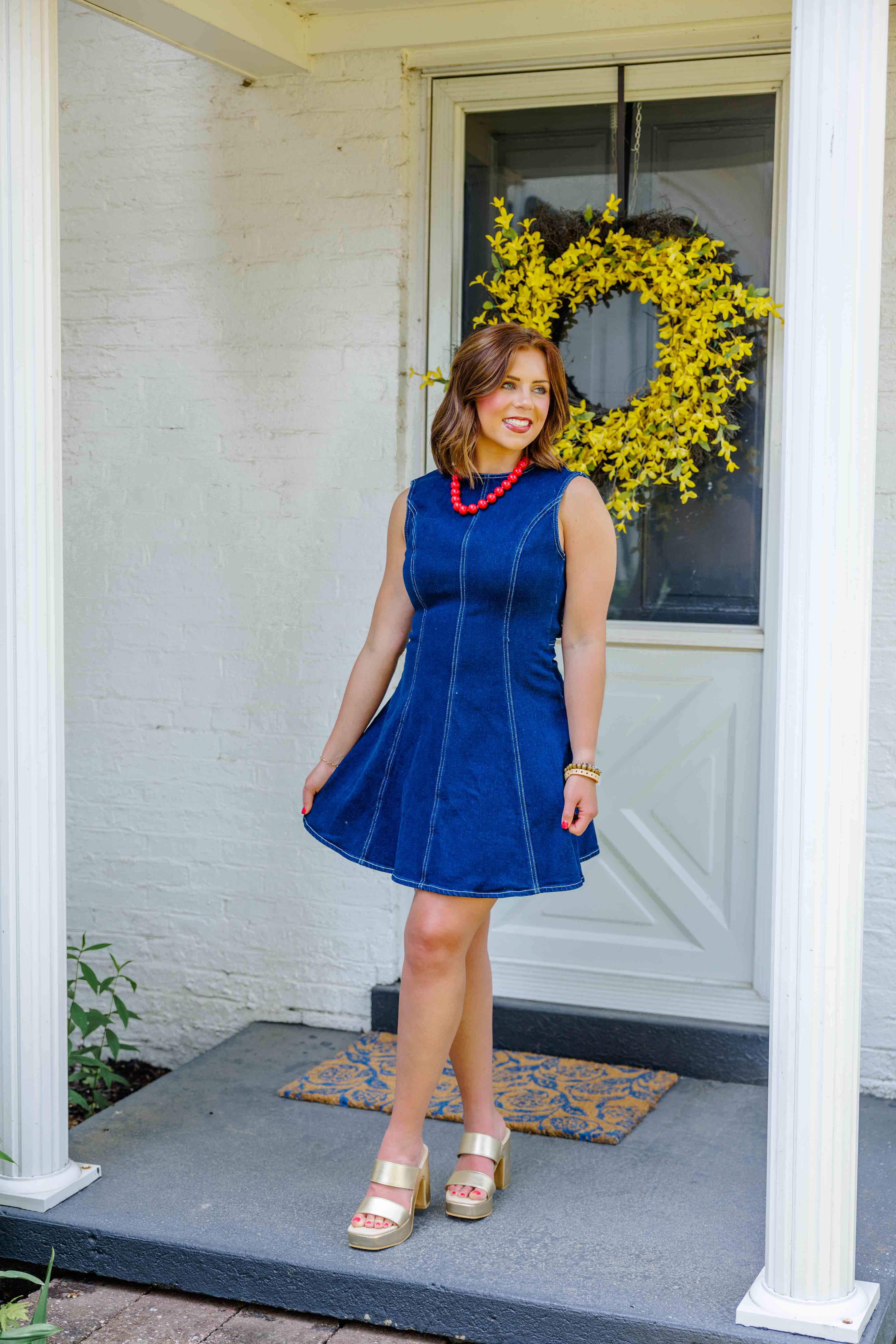 Denim Backless Mini Dress
