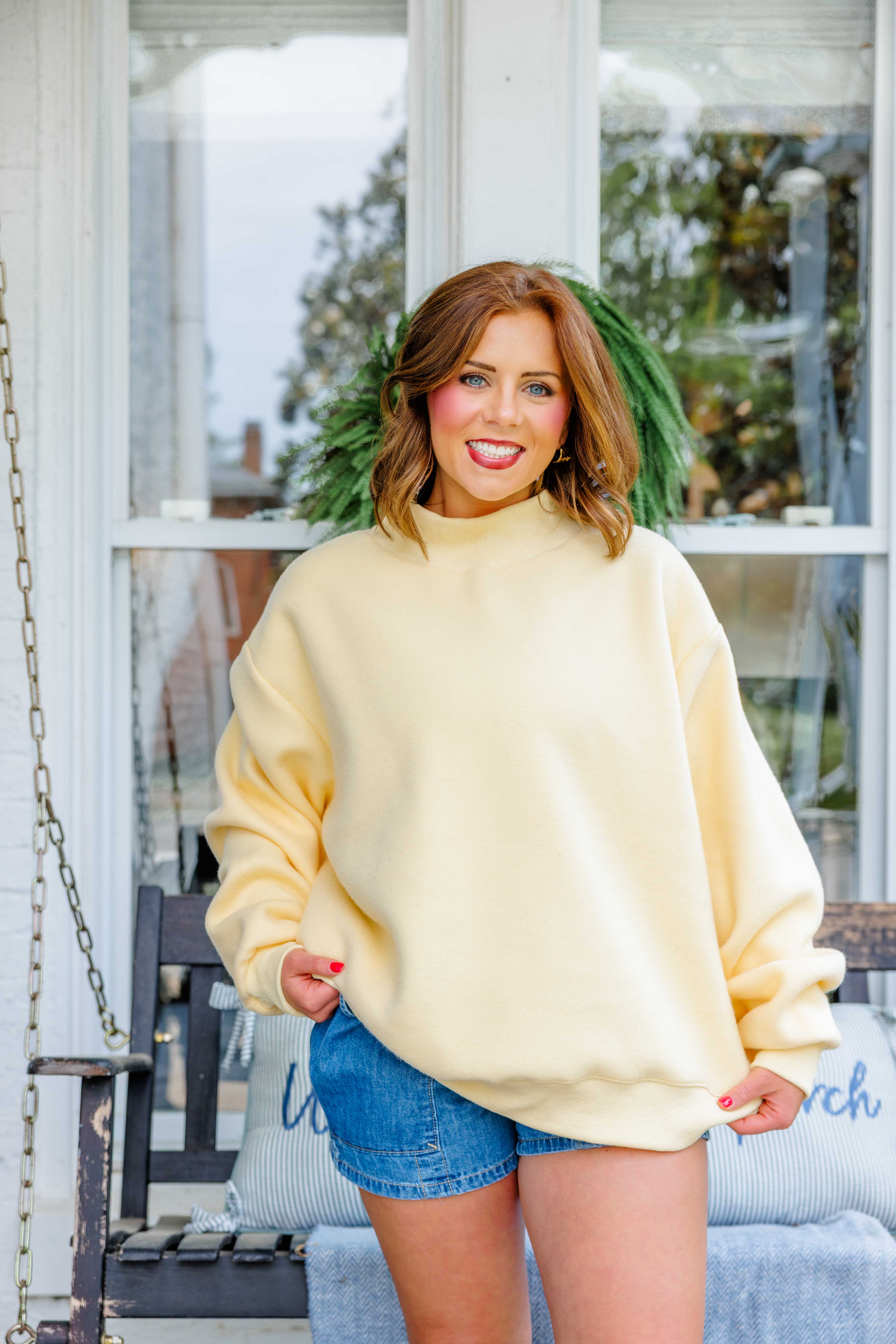 Butter Reversible Mock Neck Sweatshirt