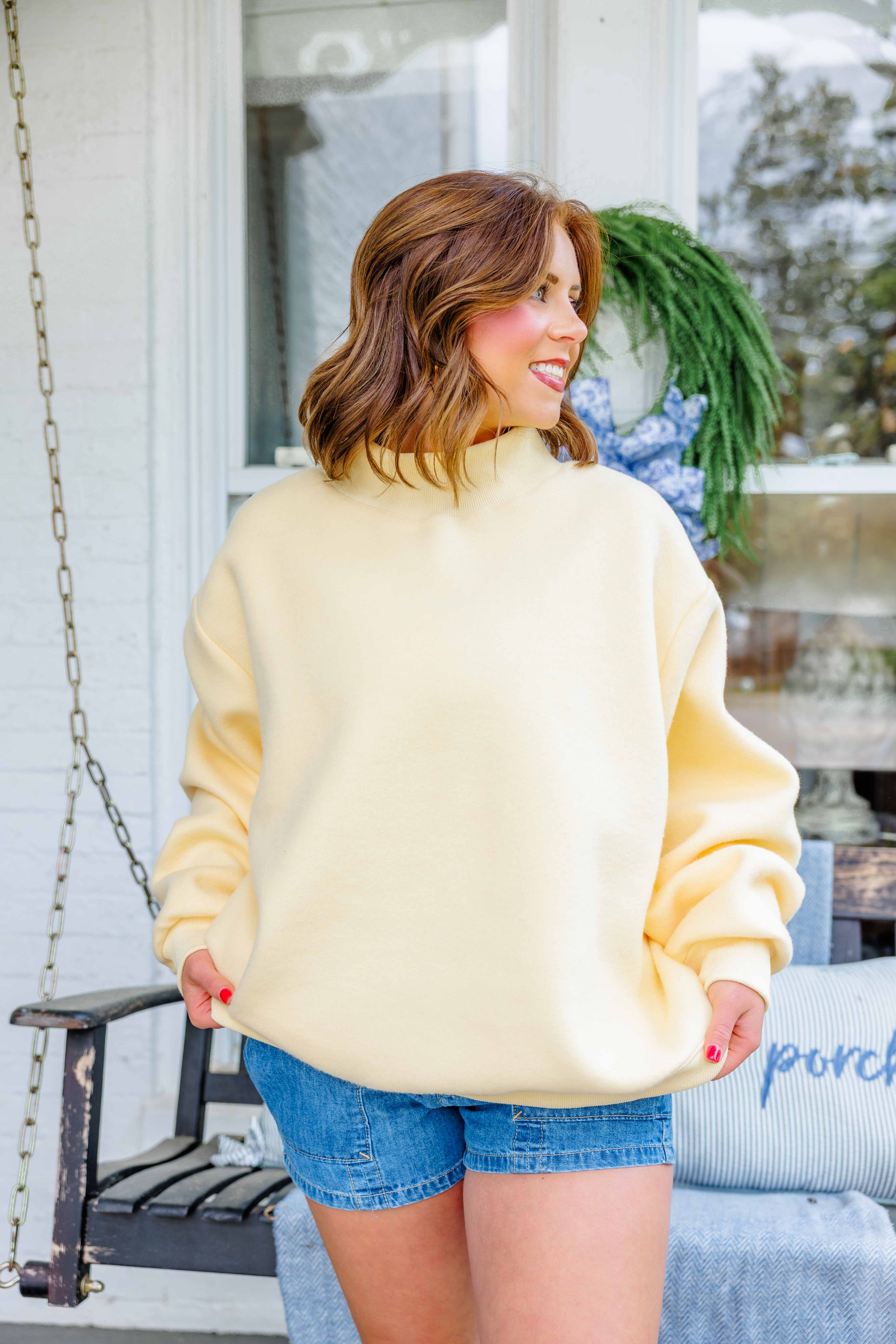 Butter Reversible Mock Neck Sweatshirt