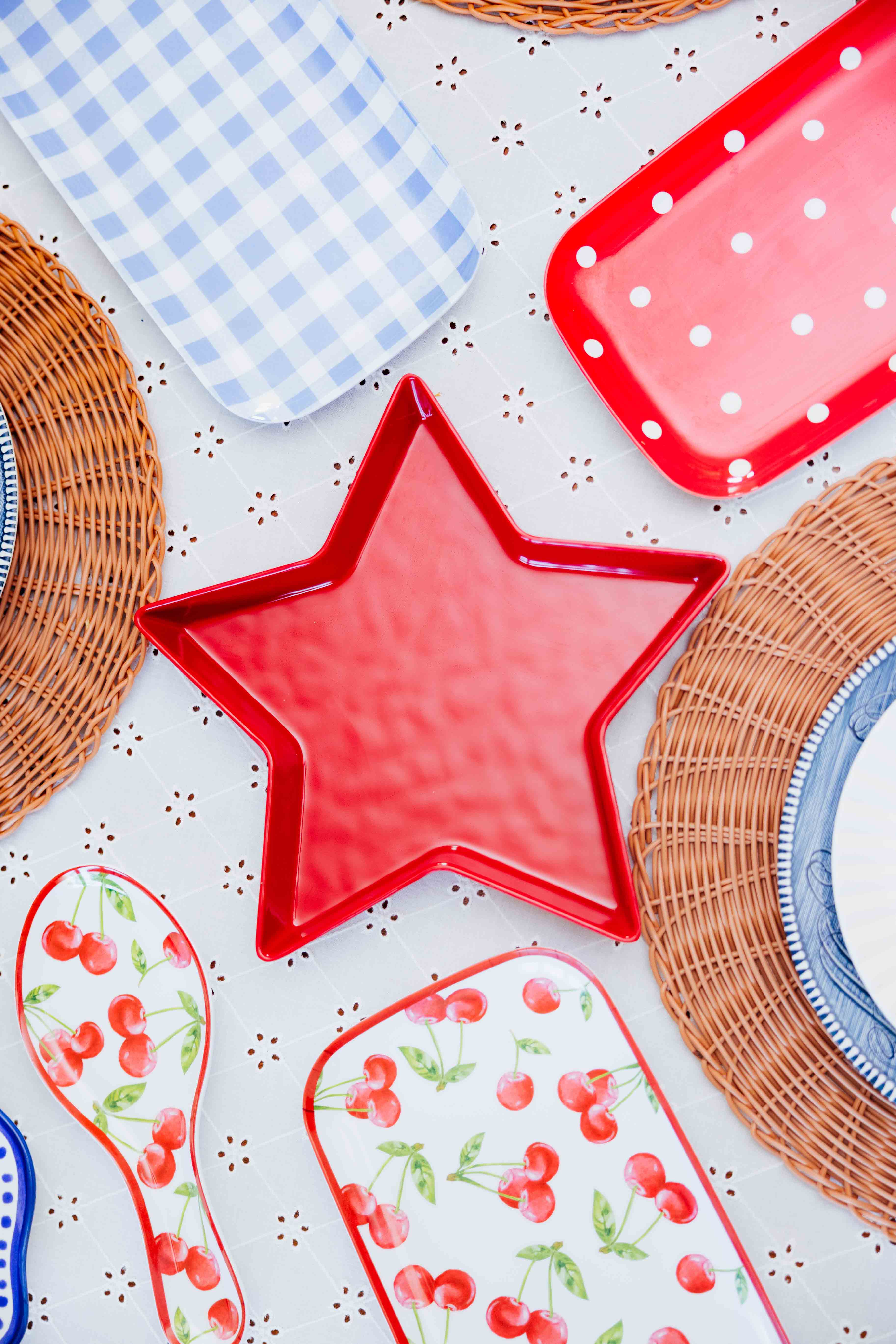 Cherry Red Melamine Star Tray