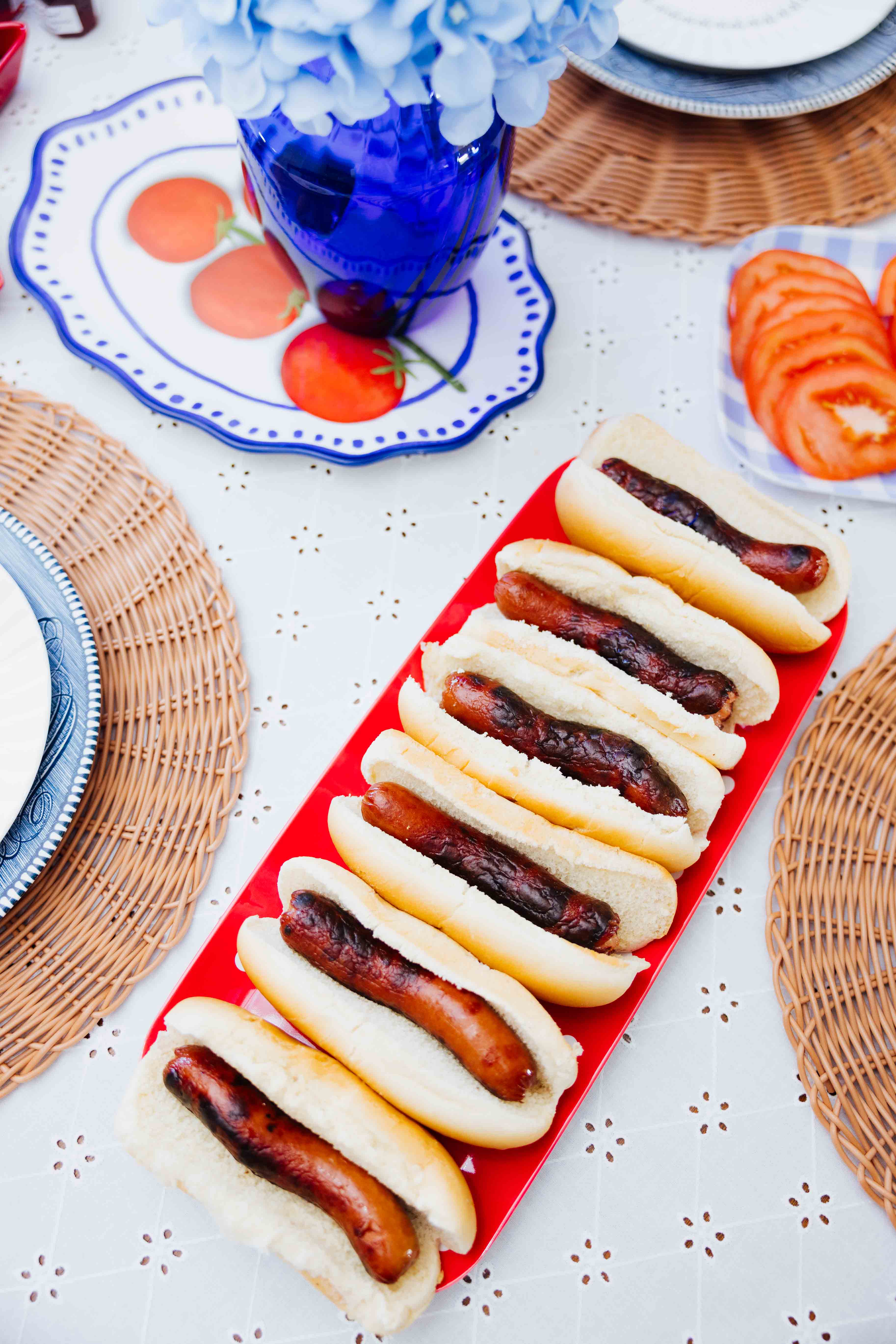 Red Polka Dot Melamine Serving Tray