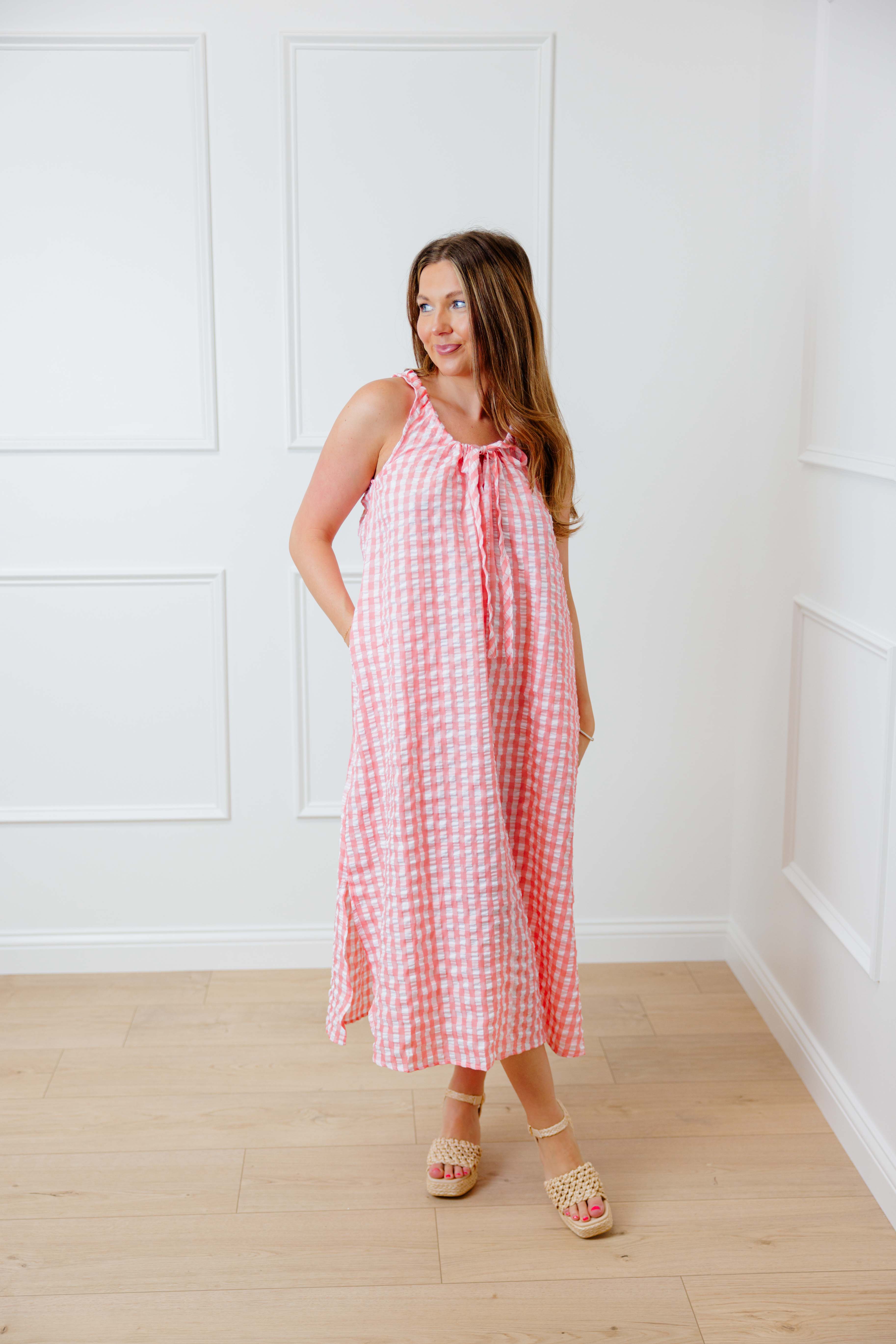 Lyla Gingham Maxi Dress